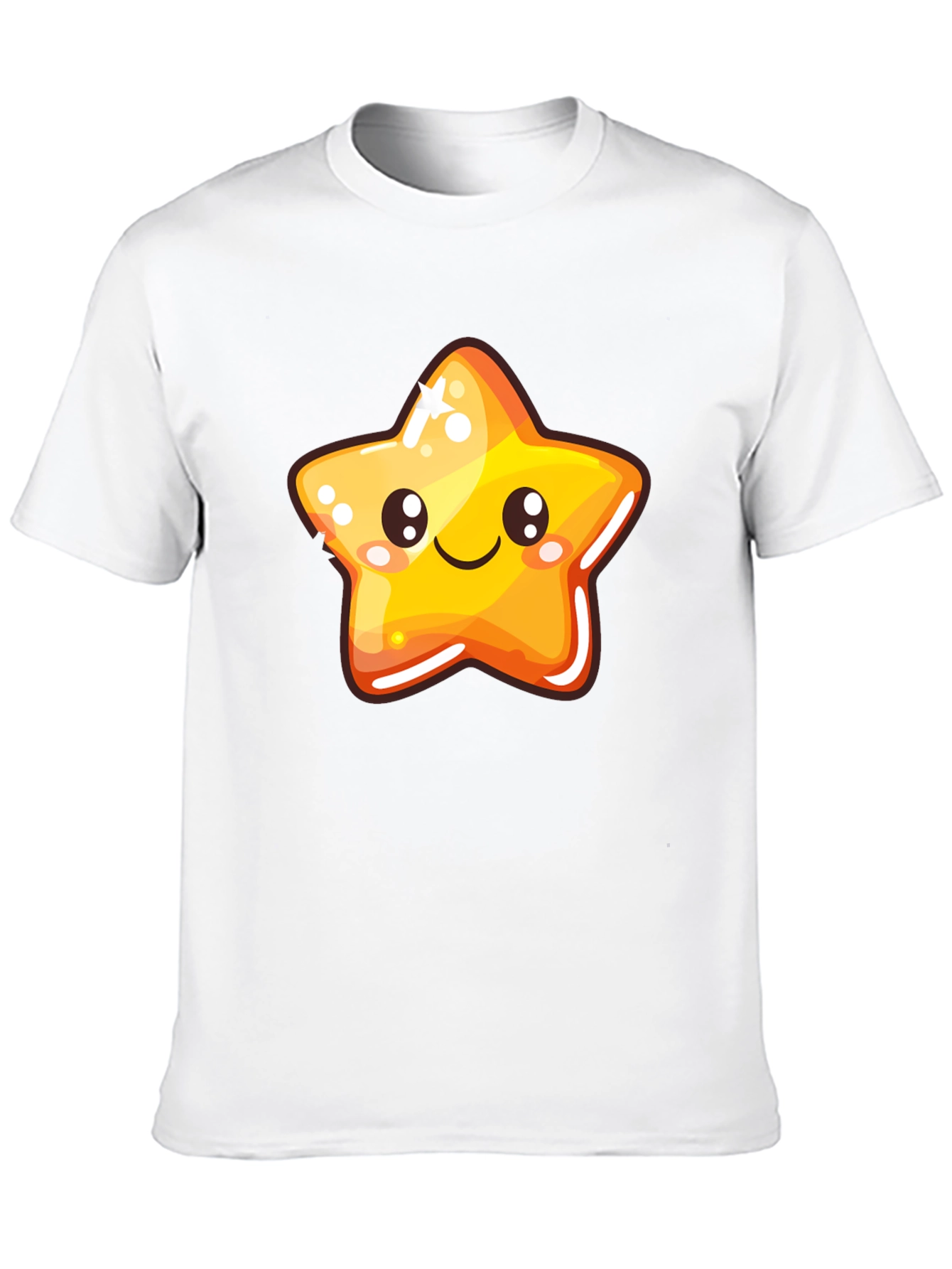 Cute Cartoon Star Black T-Shirt