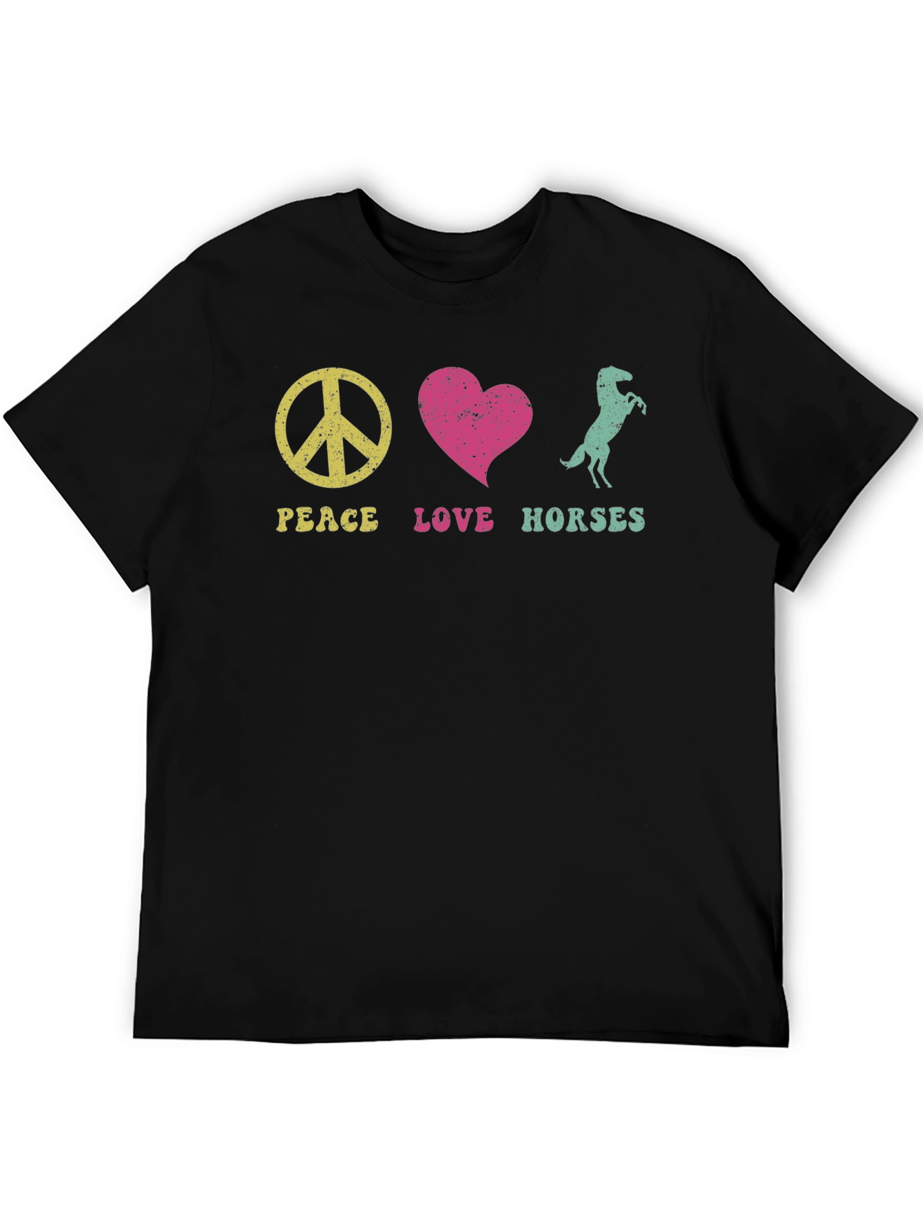 Peace Love Horses Graphic T-Shirt