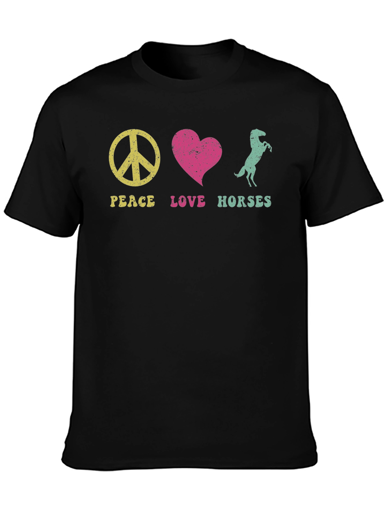 Peace Love Horses Graphic T-Shirt