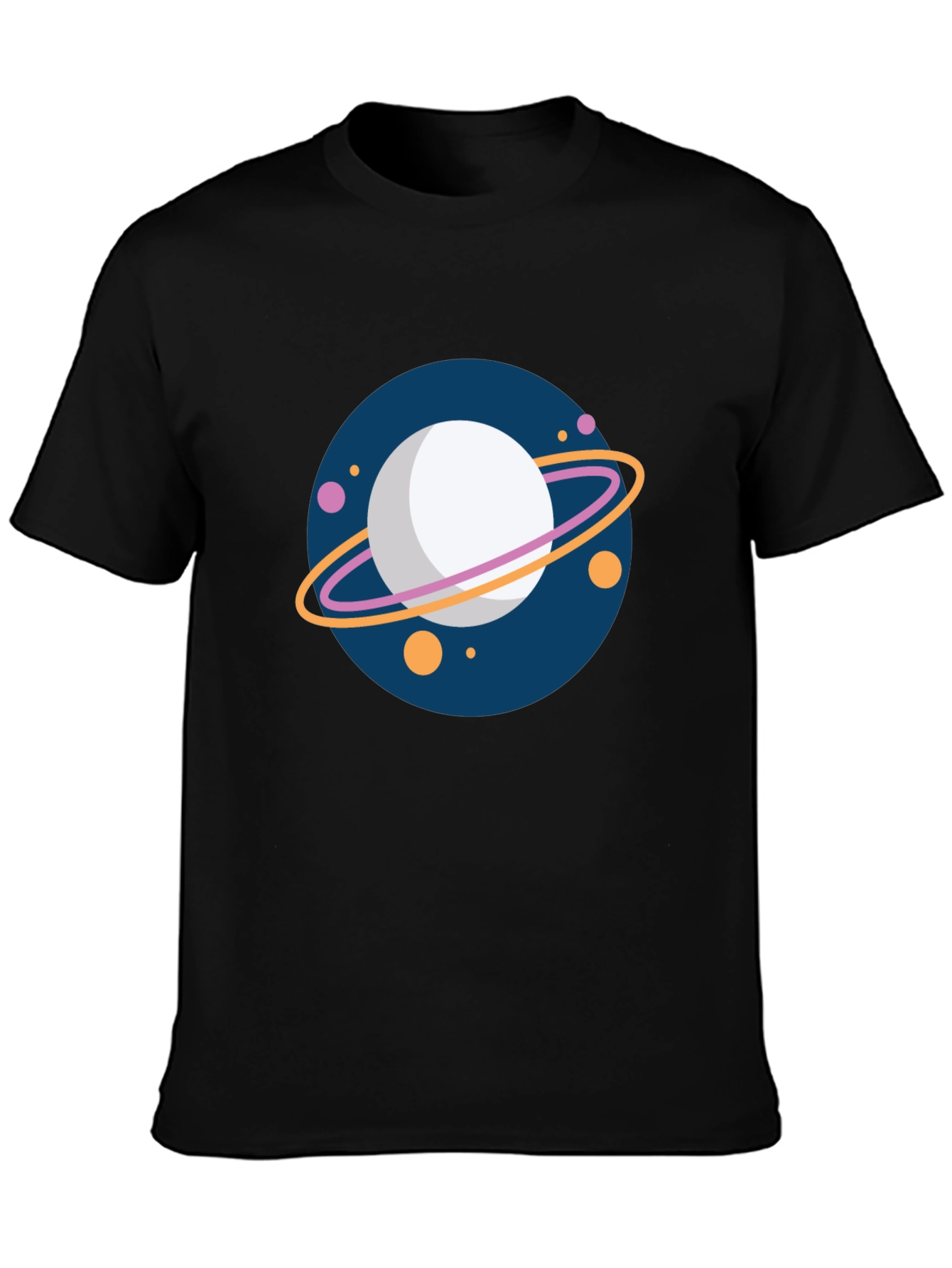 Planet Graphic Tee - Black Cotton T-Shirt