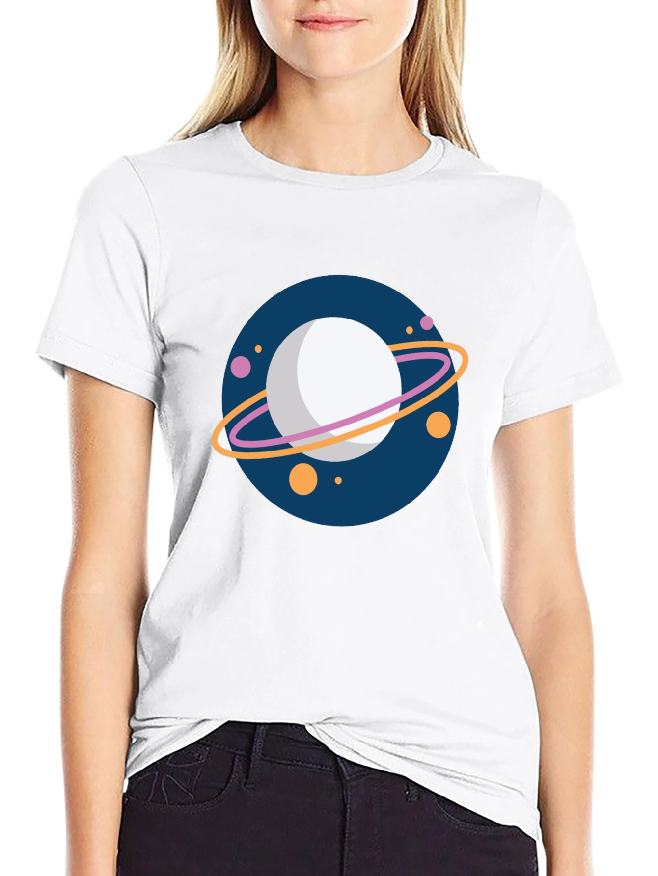 Planet Graphic Tee - Black Cotton T-Shirt