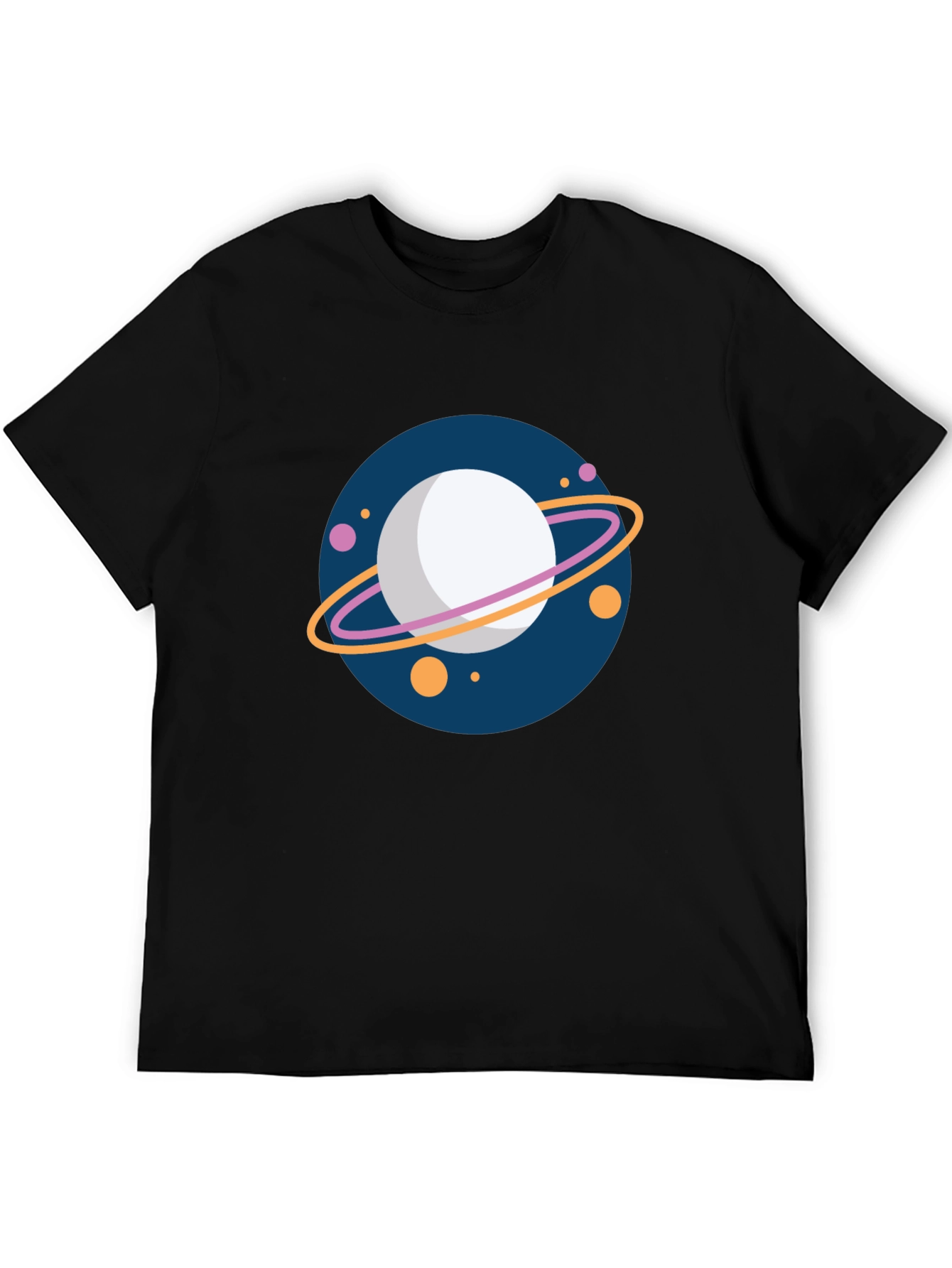 Planet Graphic Tee - Black Cotton T-Shirt