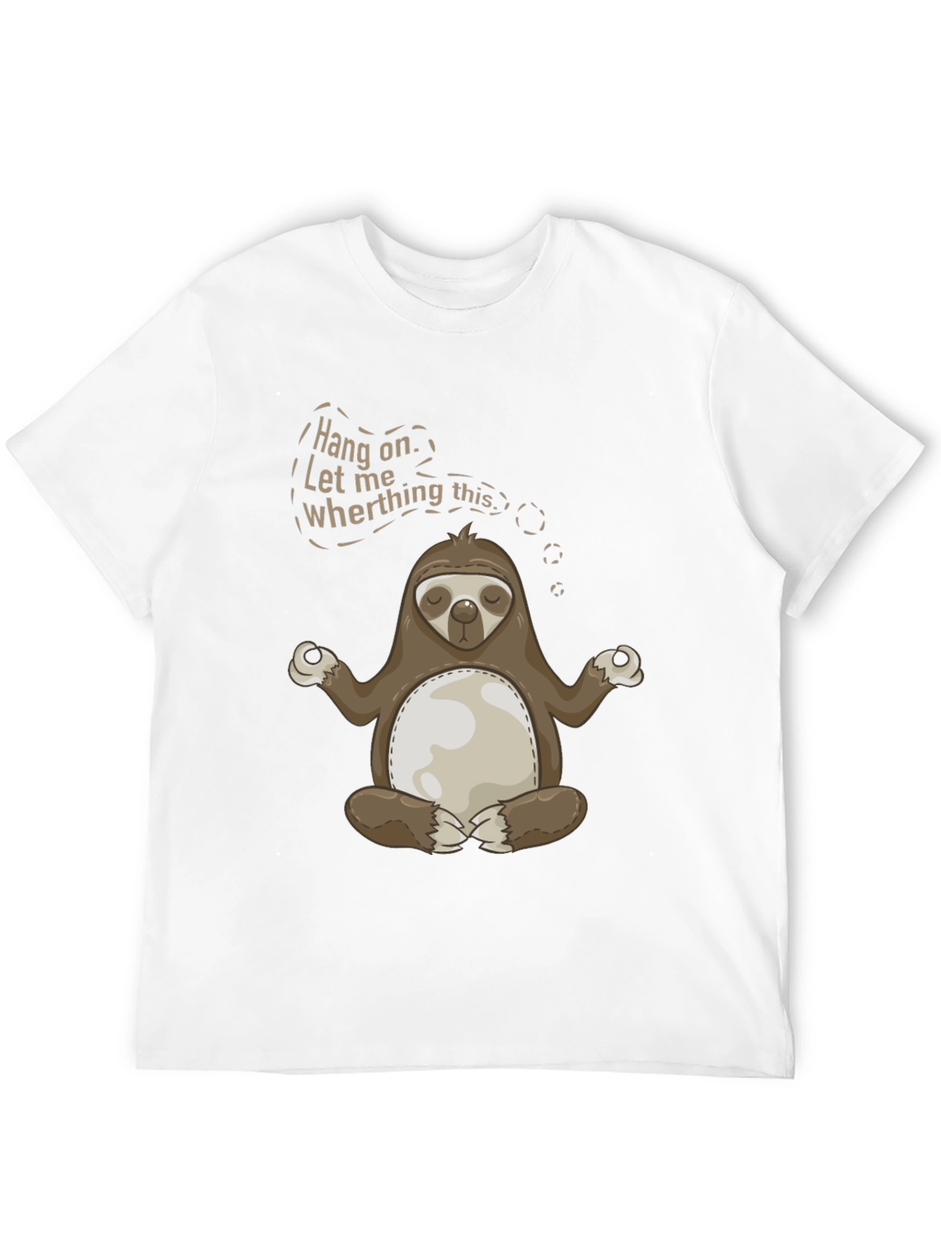 Funny Meditating Sloth Graphic Tee - Hang On