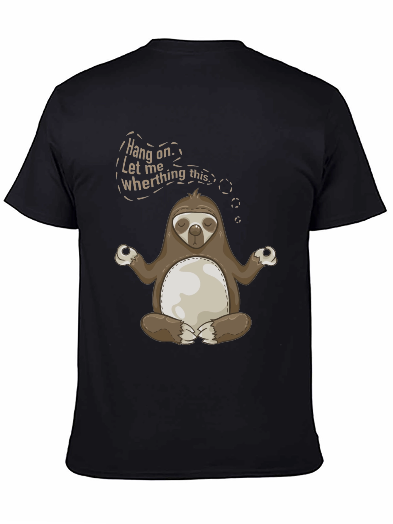 Funny Meditating Sloth Graphic Tee - Hang On