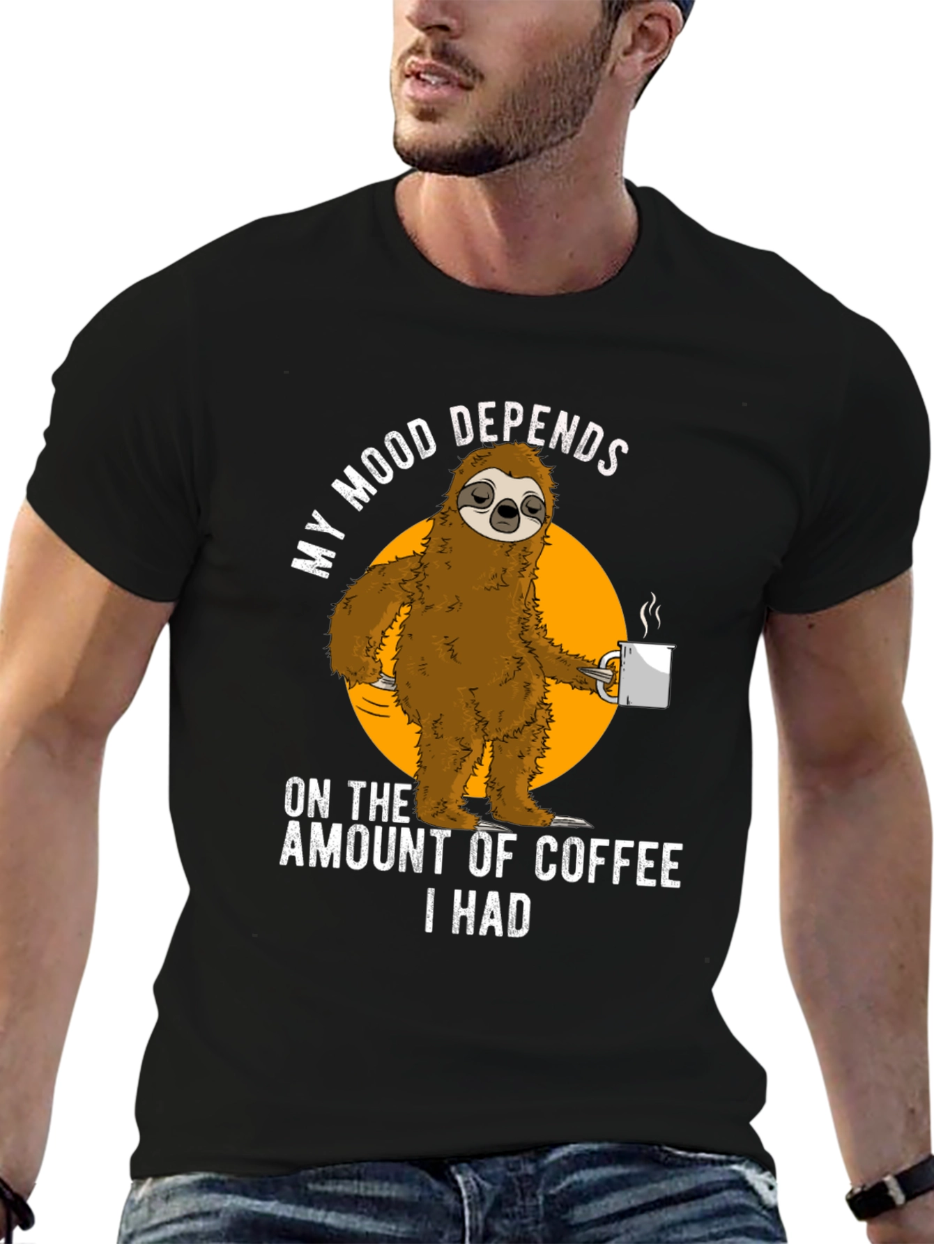 Coffee Sloth Graphic T-Shirt