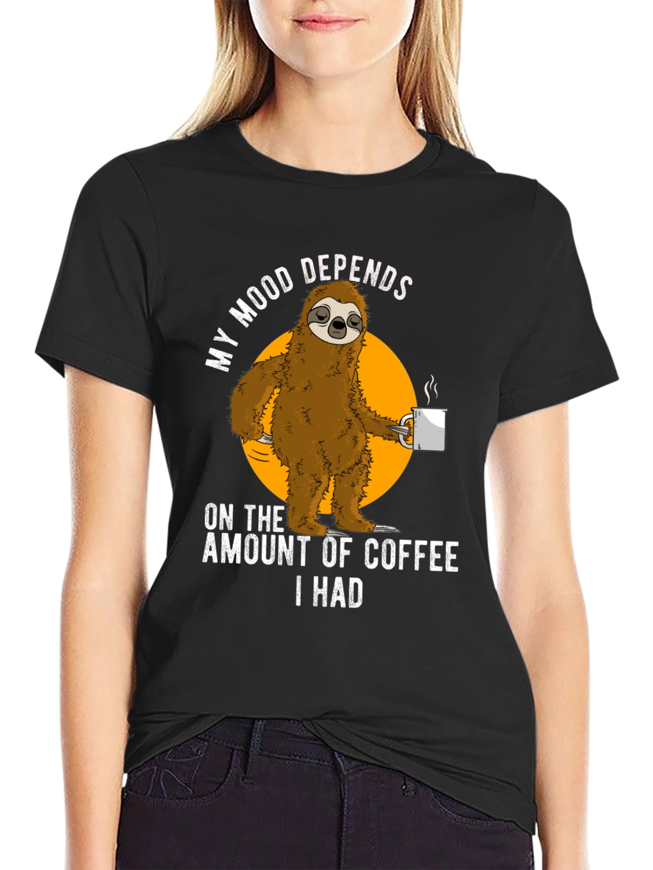 Coffee Sloth Graphic T-Shirt