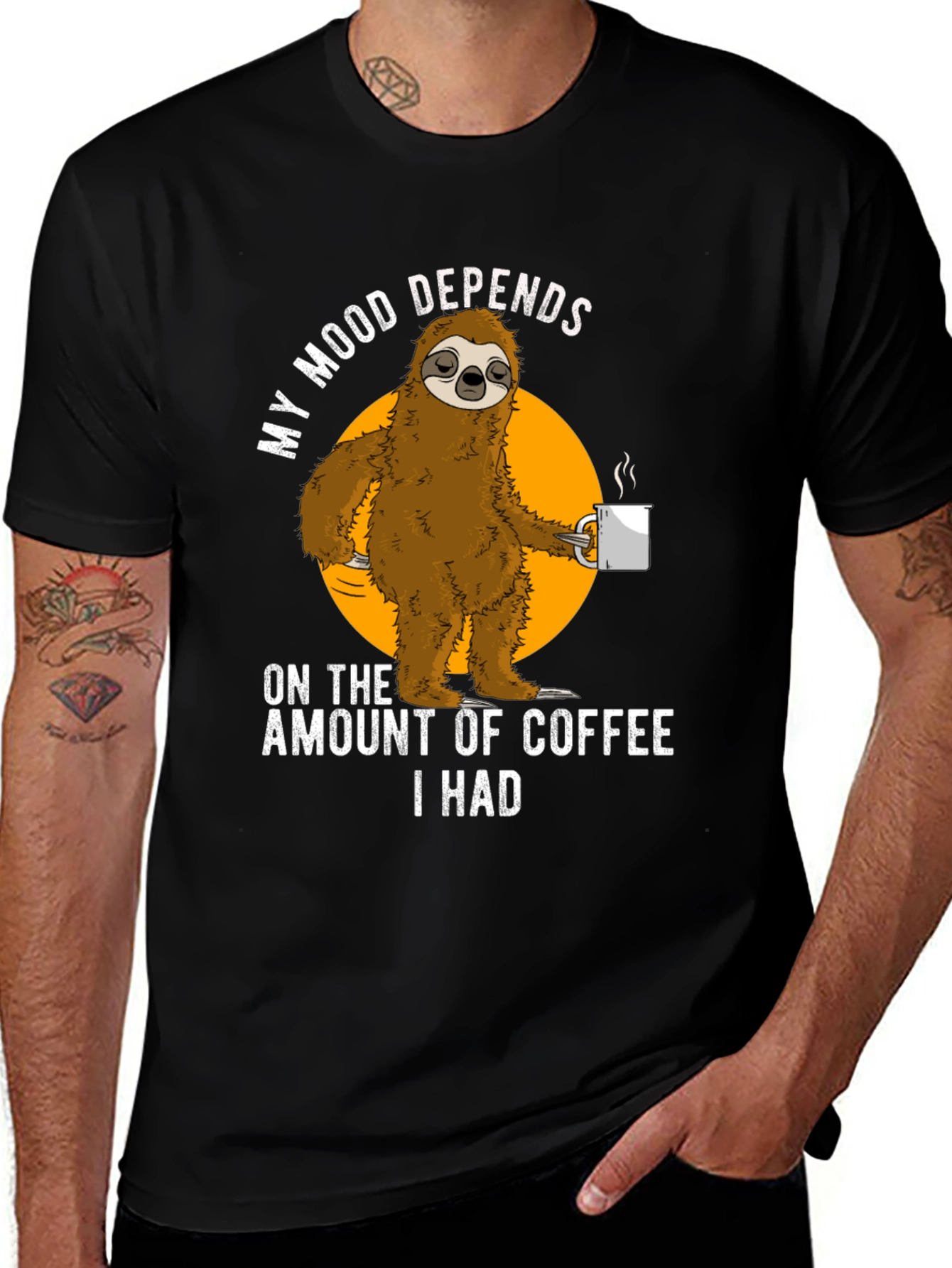 Coffee Sloth Graphic T-Shirt