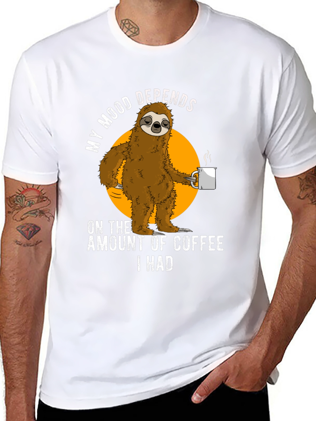 Coffee Sloth Graphic T-Shirt