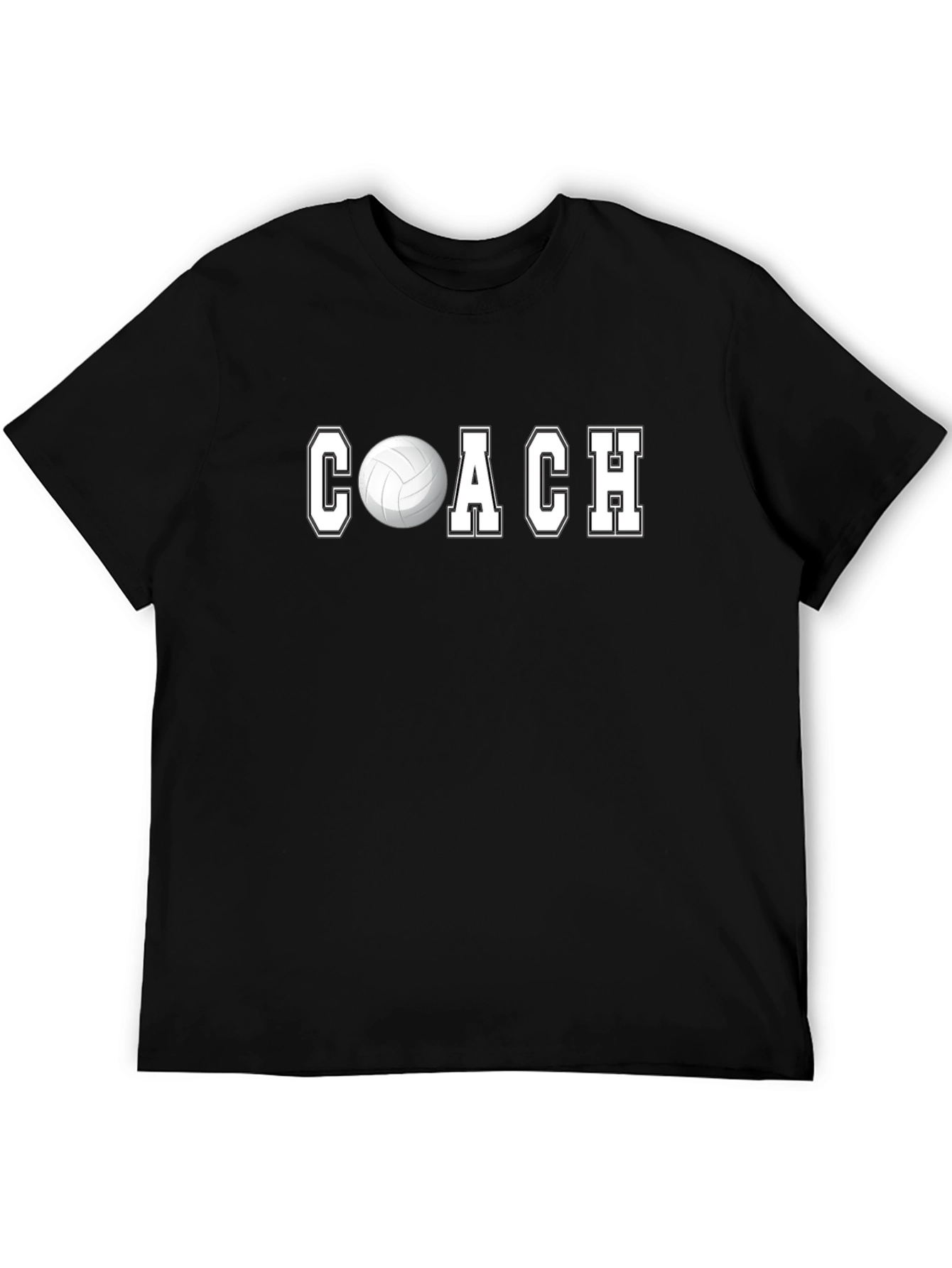 Volleyball Coach T-Shirt - Black Cotton Tee