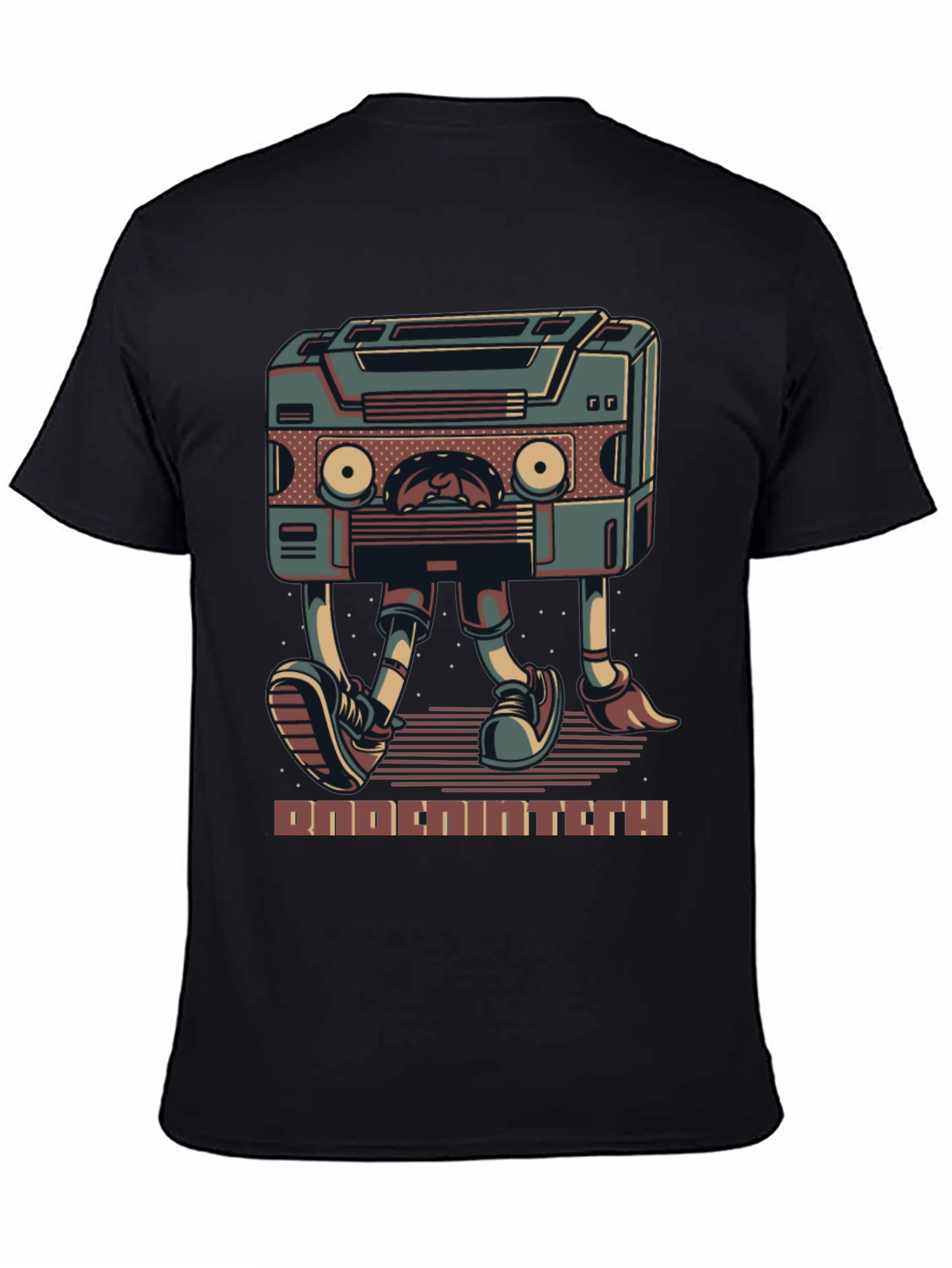Retro Cassette Tape Robot Graphic T-Shirt