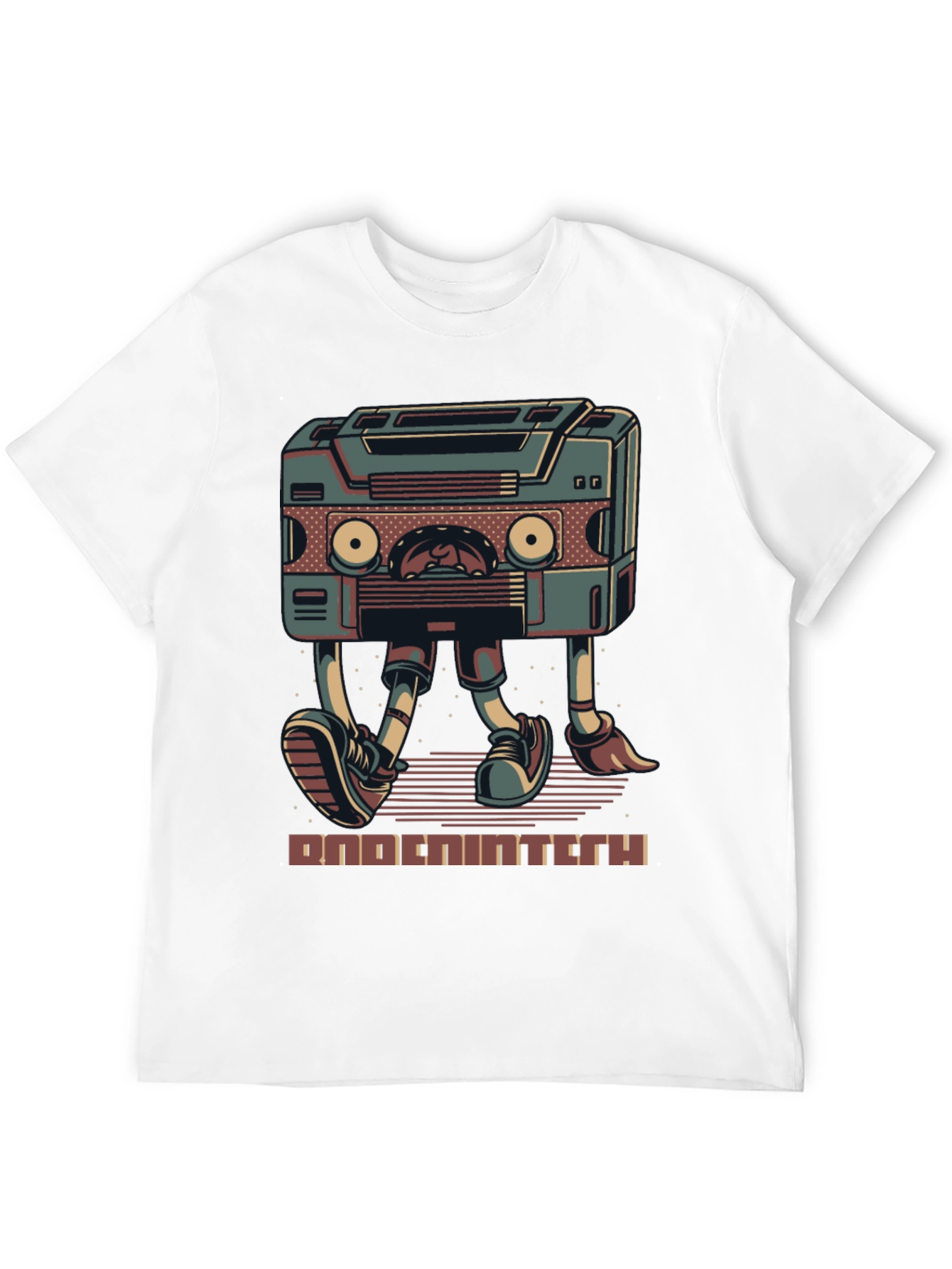 Retro Cassette Tape Robot Graphic T-Shirt