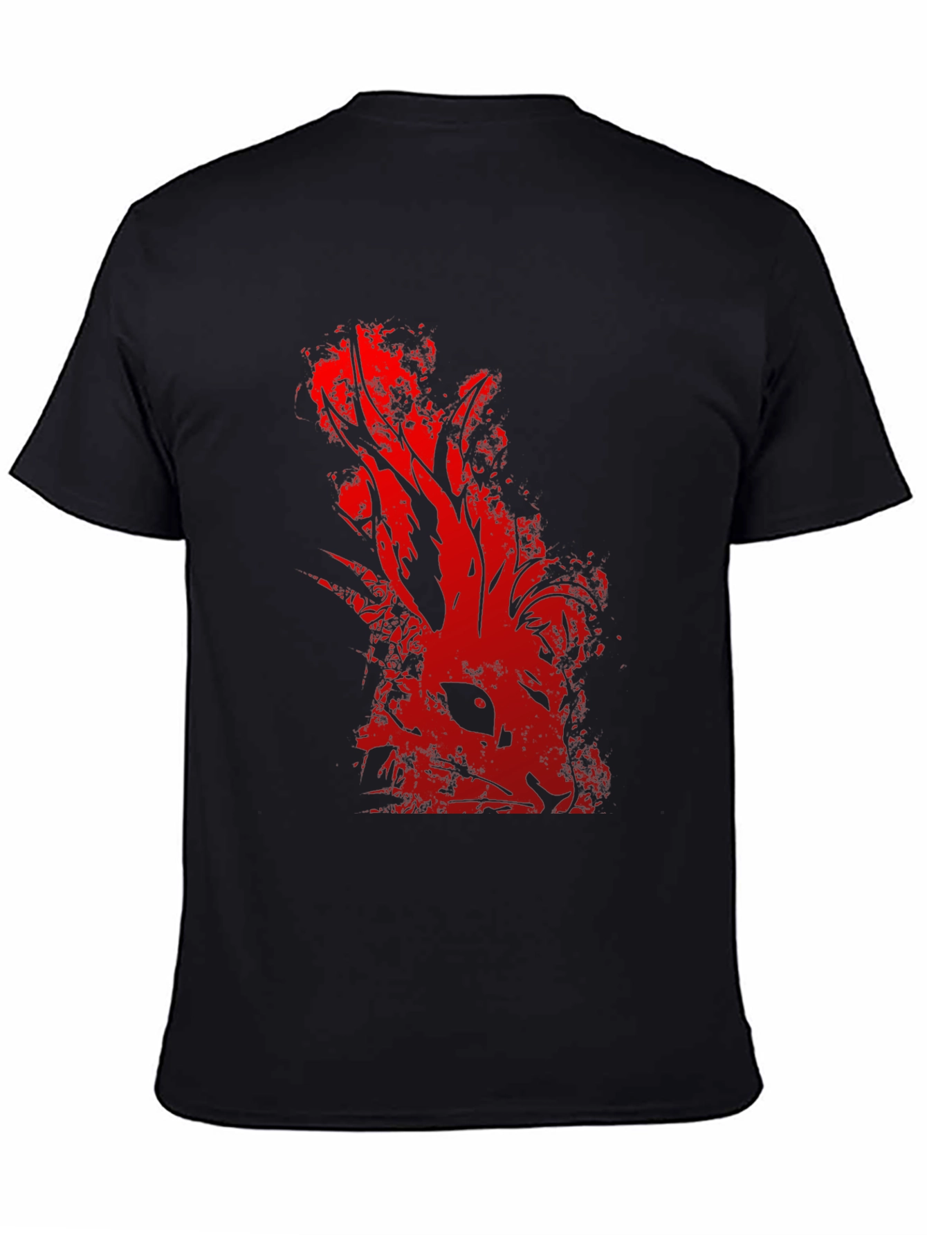 Red Rabbit Graphic Black T-Shirt