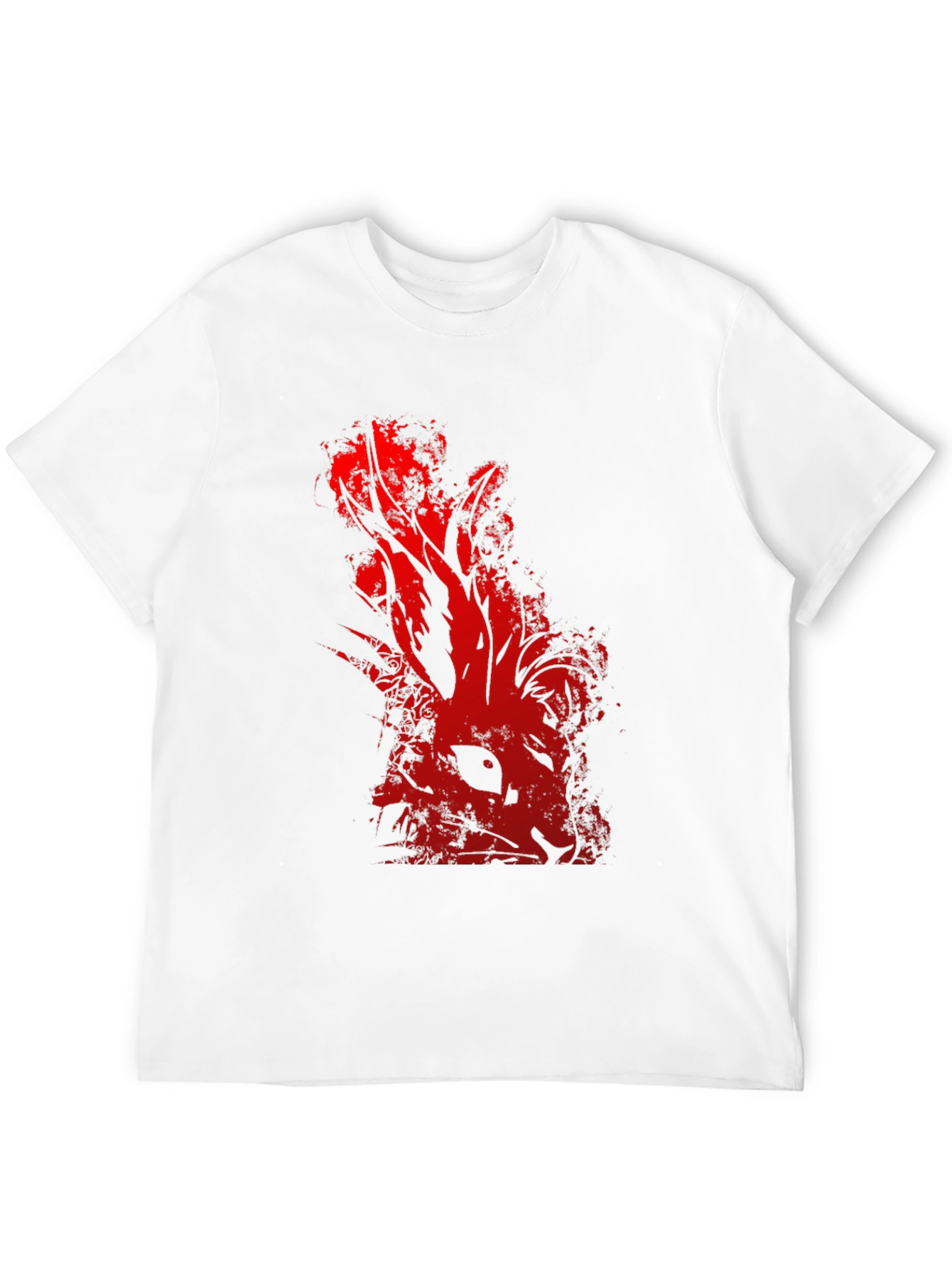 Red Rabbit Graphic Black T-Shirt