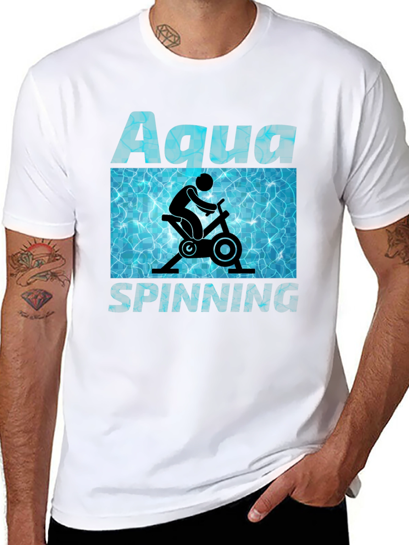 Aqua Spinning T-Shirt - Water Workout Design