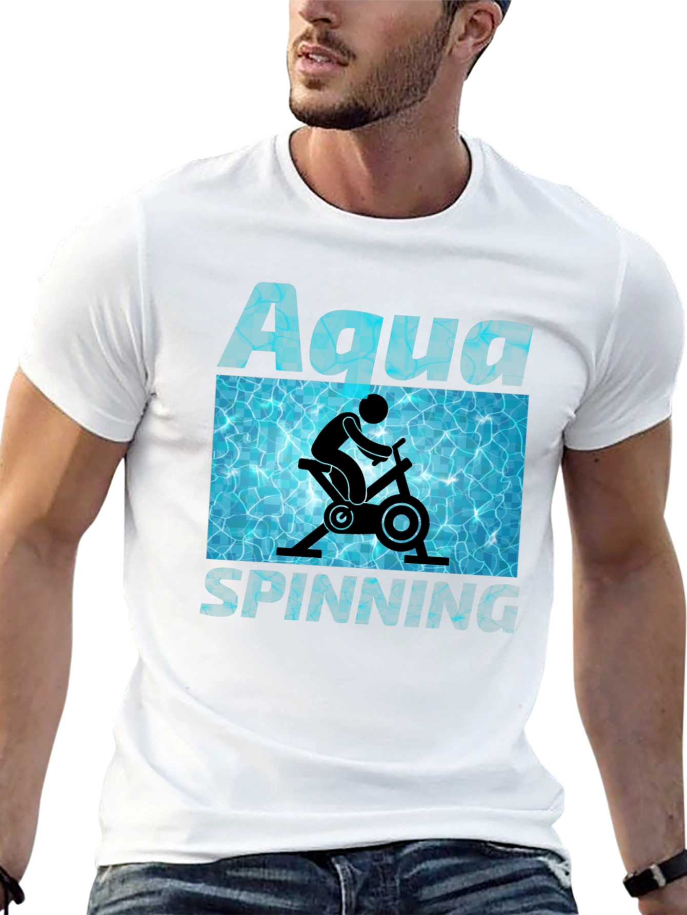 Aqua Spinning T-Shirt - Water Workout Design