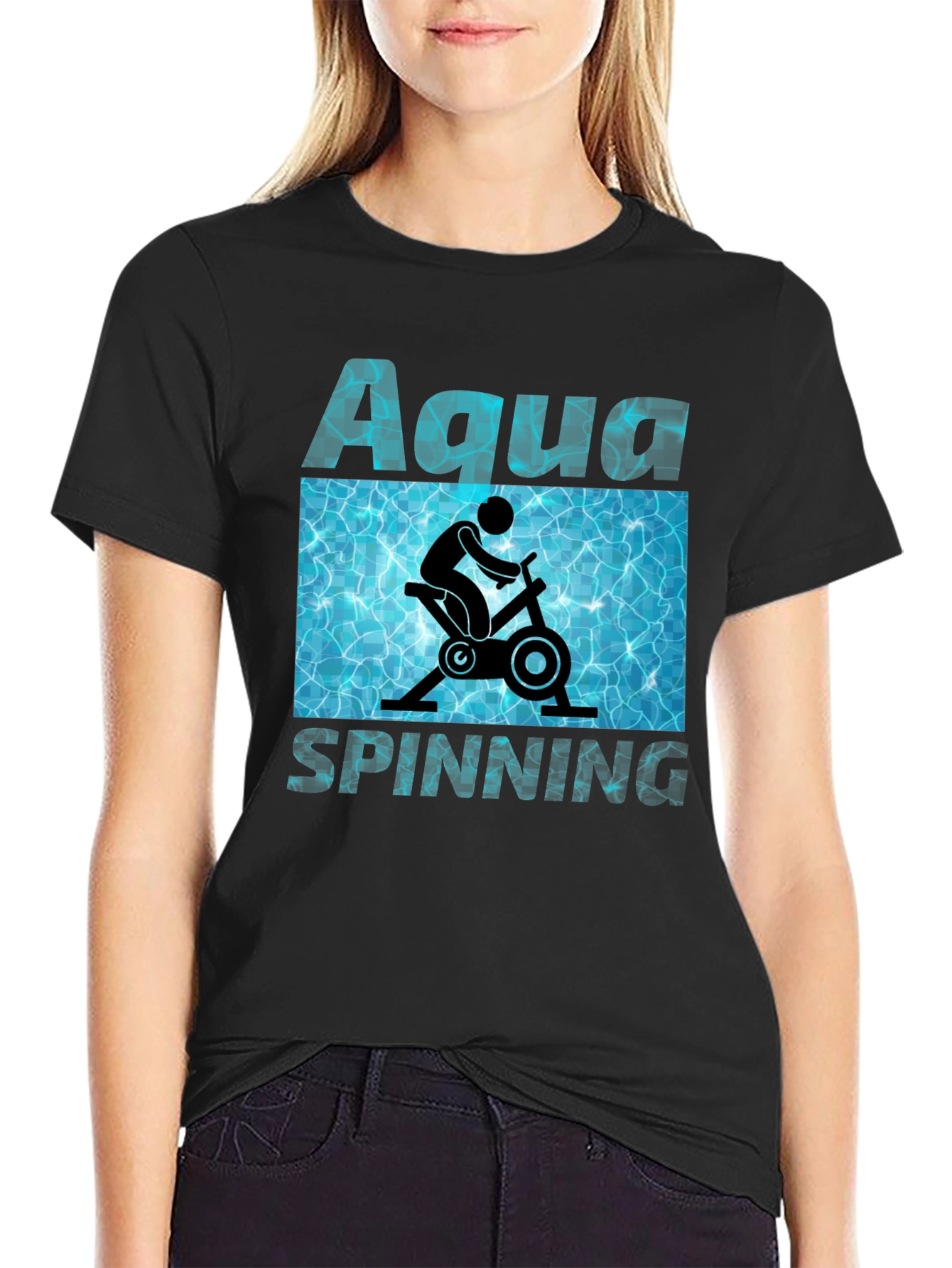 Aqua Spinning T-Shirt - Water Workout Design