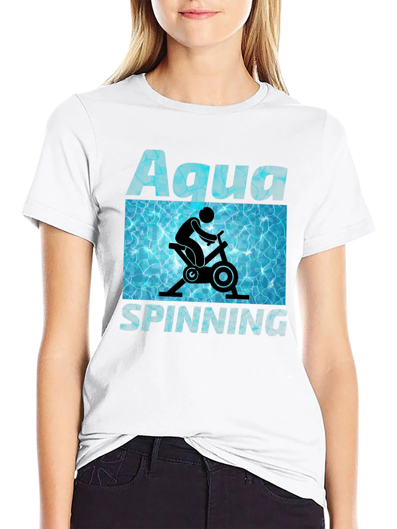 Aqua Spinning T-Shirt - Water Workout Design