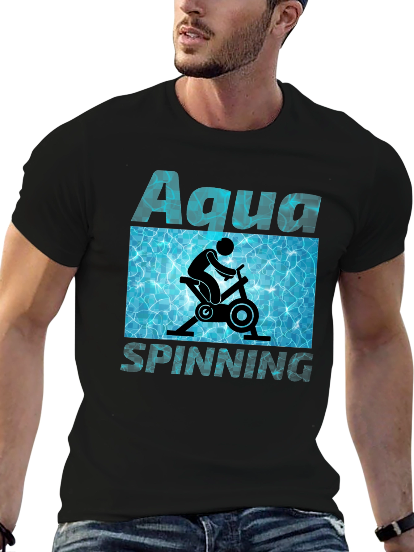 Aqua Spinning T-Shirt - Water Workout Design