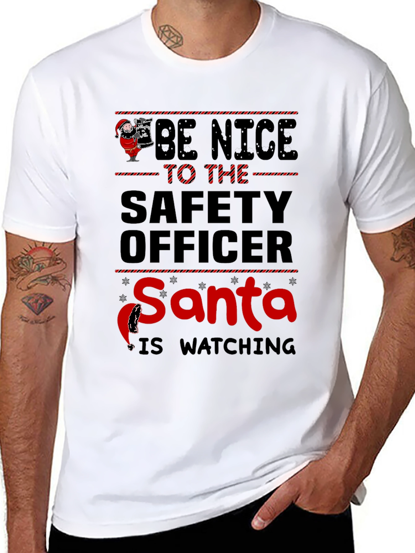 Safety Officer Santa Christmas T-Shirt