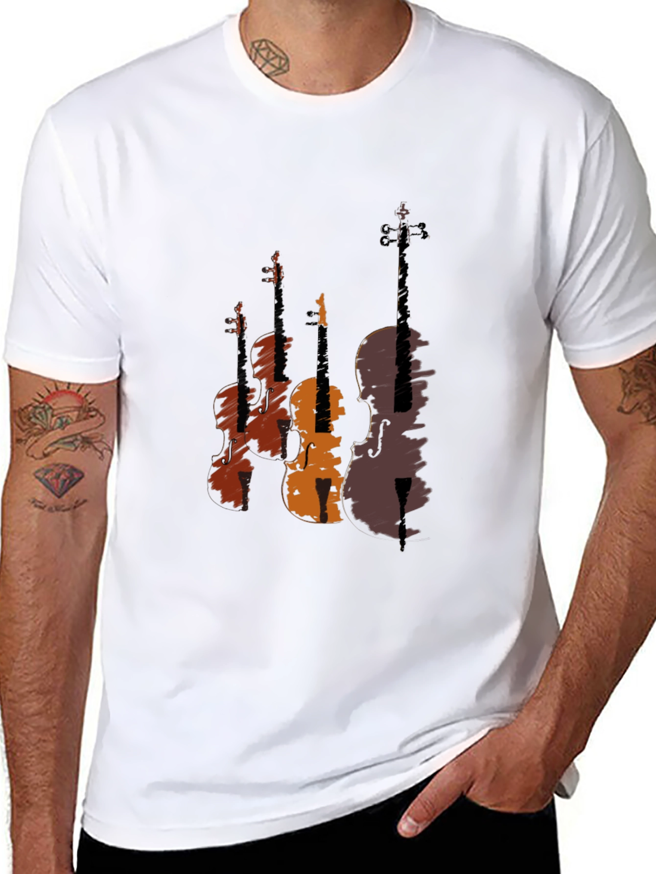 Musical Instrument T-Shirt - Grunge Violin Design