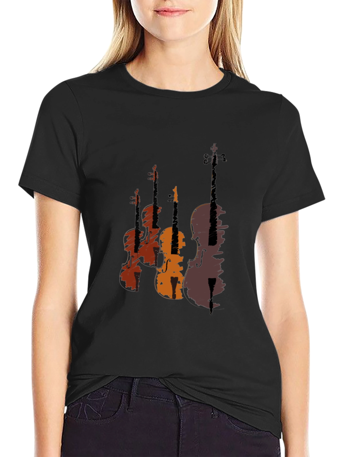 Musical Instrument T-Shirt - Grunge Violin Design