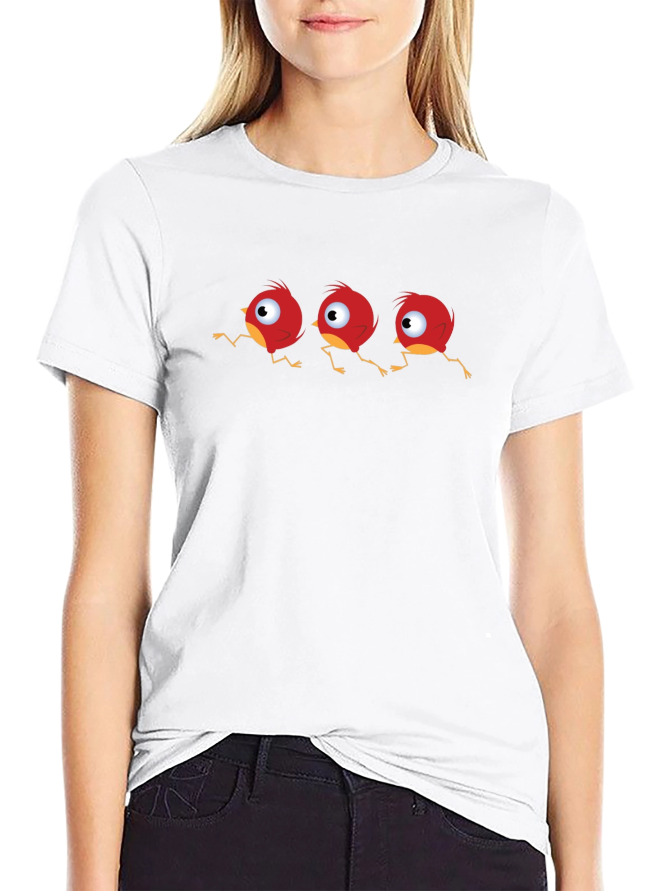 Whimsical Red Bird T-Shirt