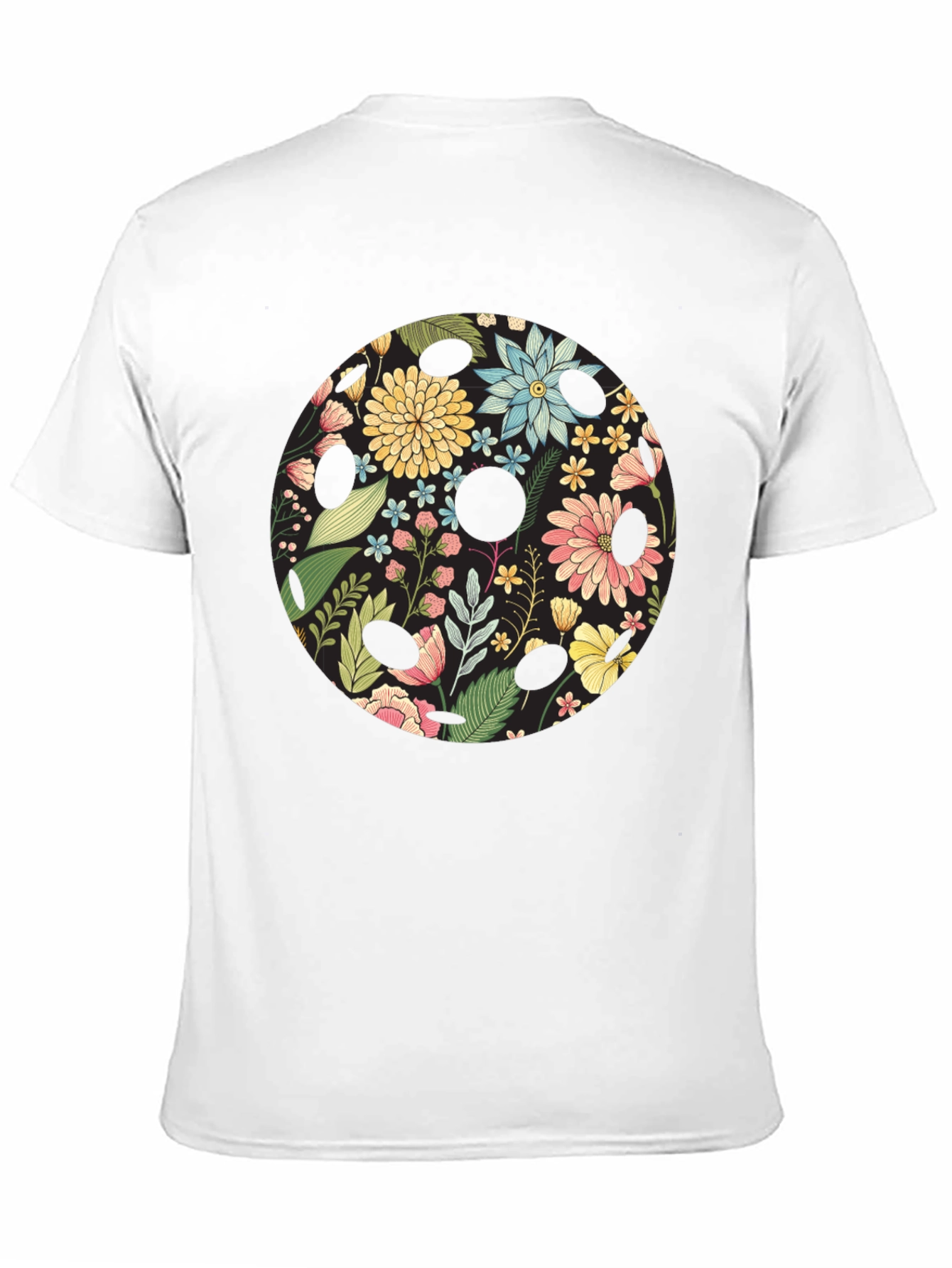 Floral Skull Black Graphic T-Shirt