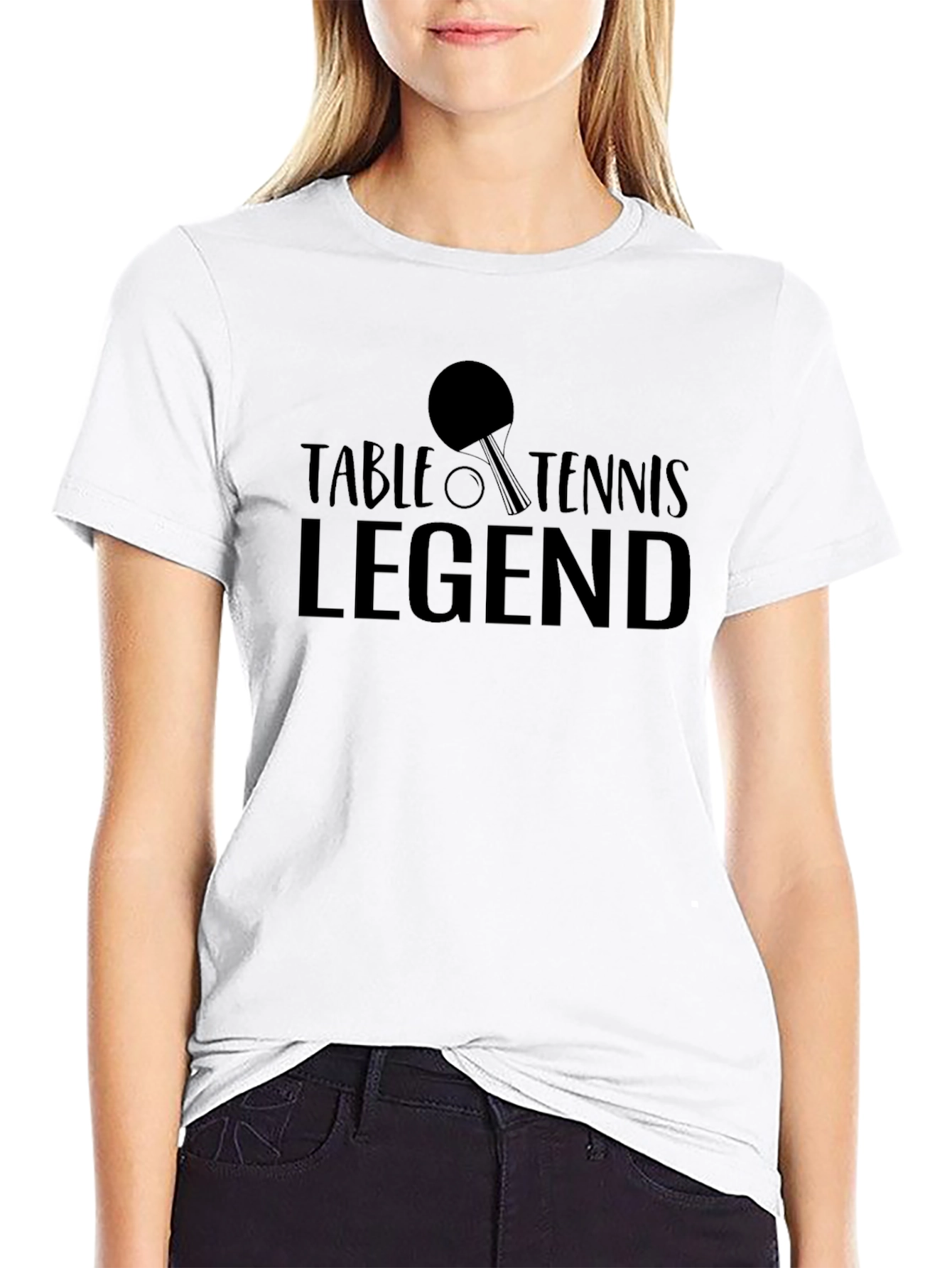 Table Tennis Legend Black Graphic Tee