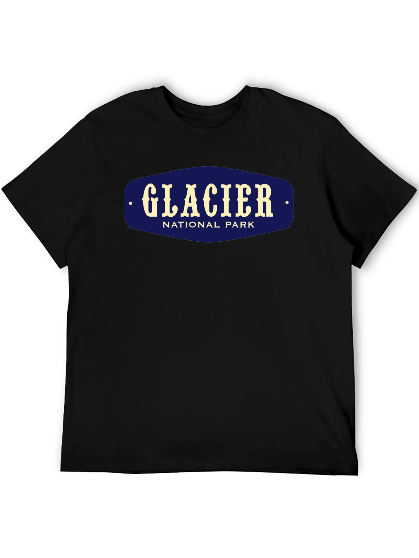 Glacier National Park Black Graphic T-Shirt