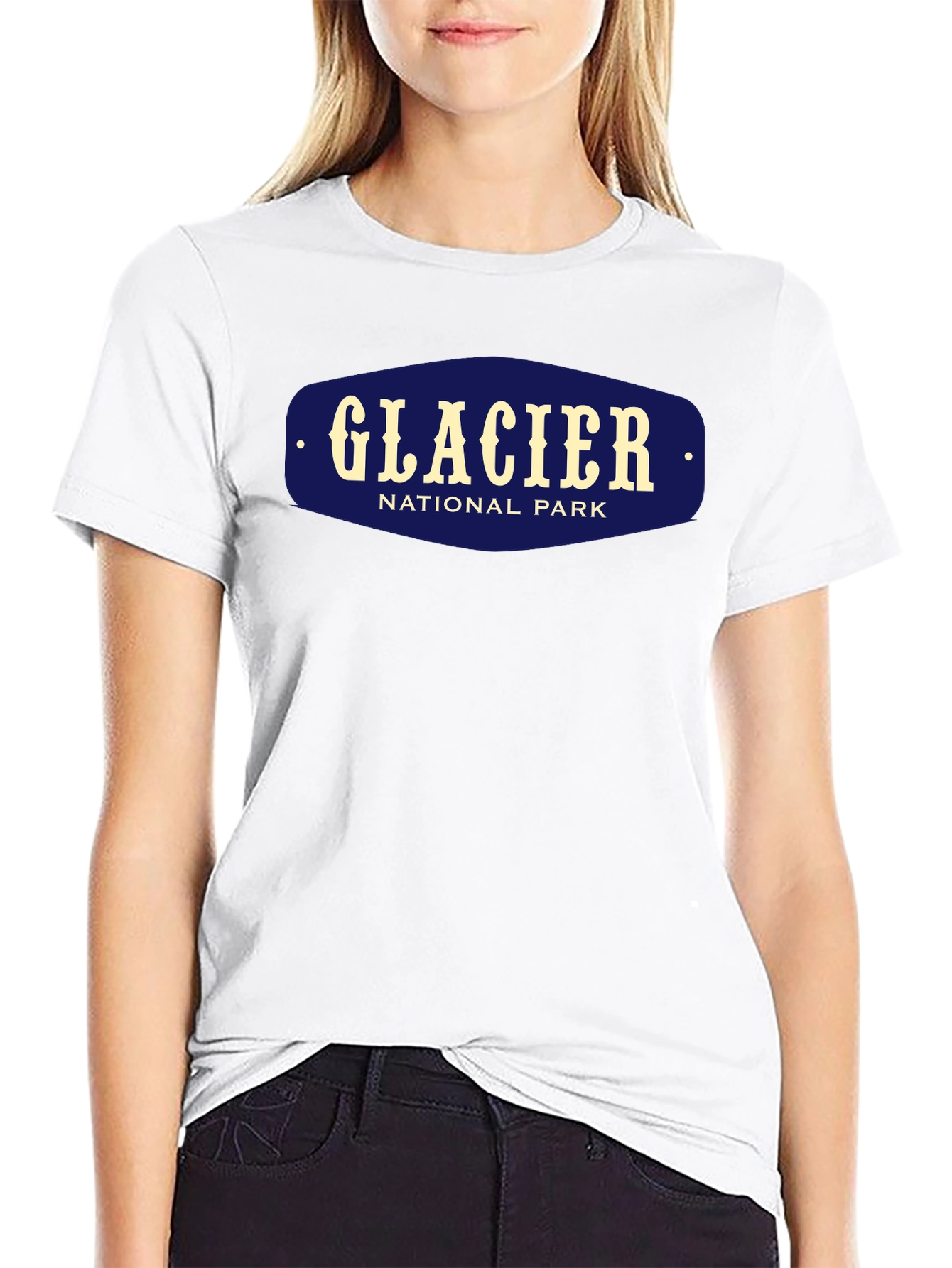 Glacier National Park Black Graphic T-Shirt