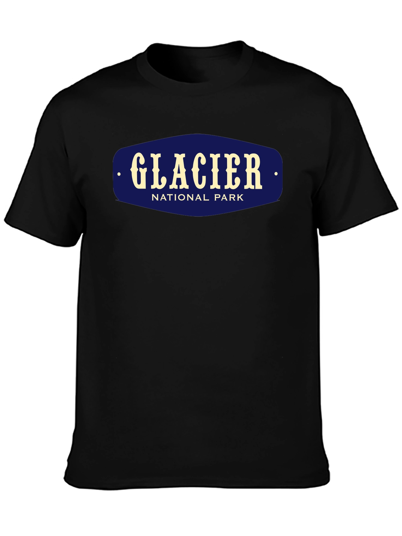 Glacier National Park Black Graphic T-Shirt