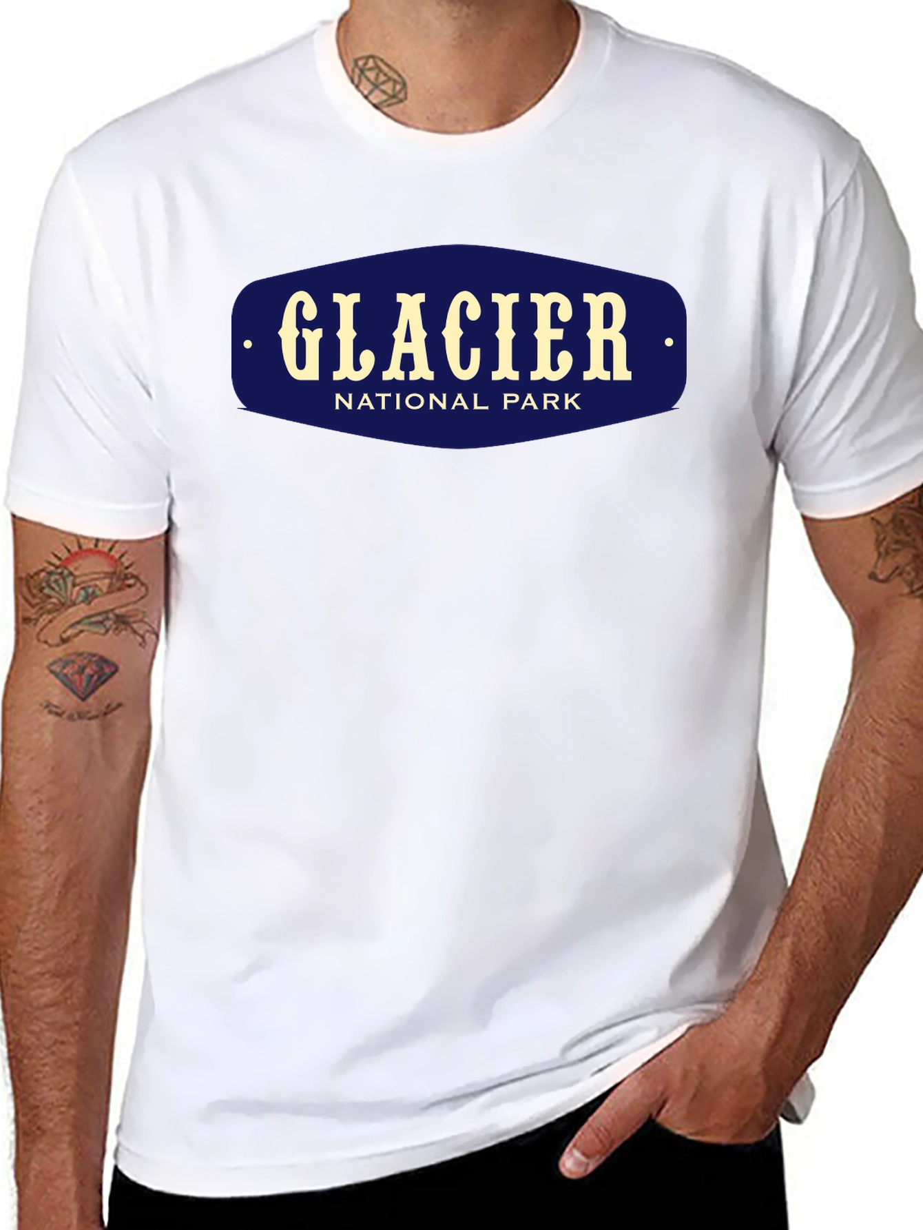 Glacier National Park Black Graphic T-Shirt