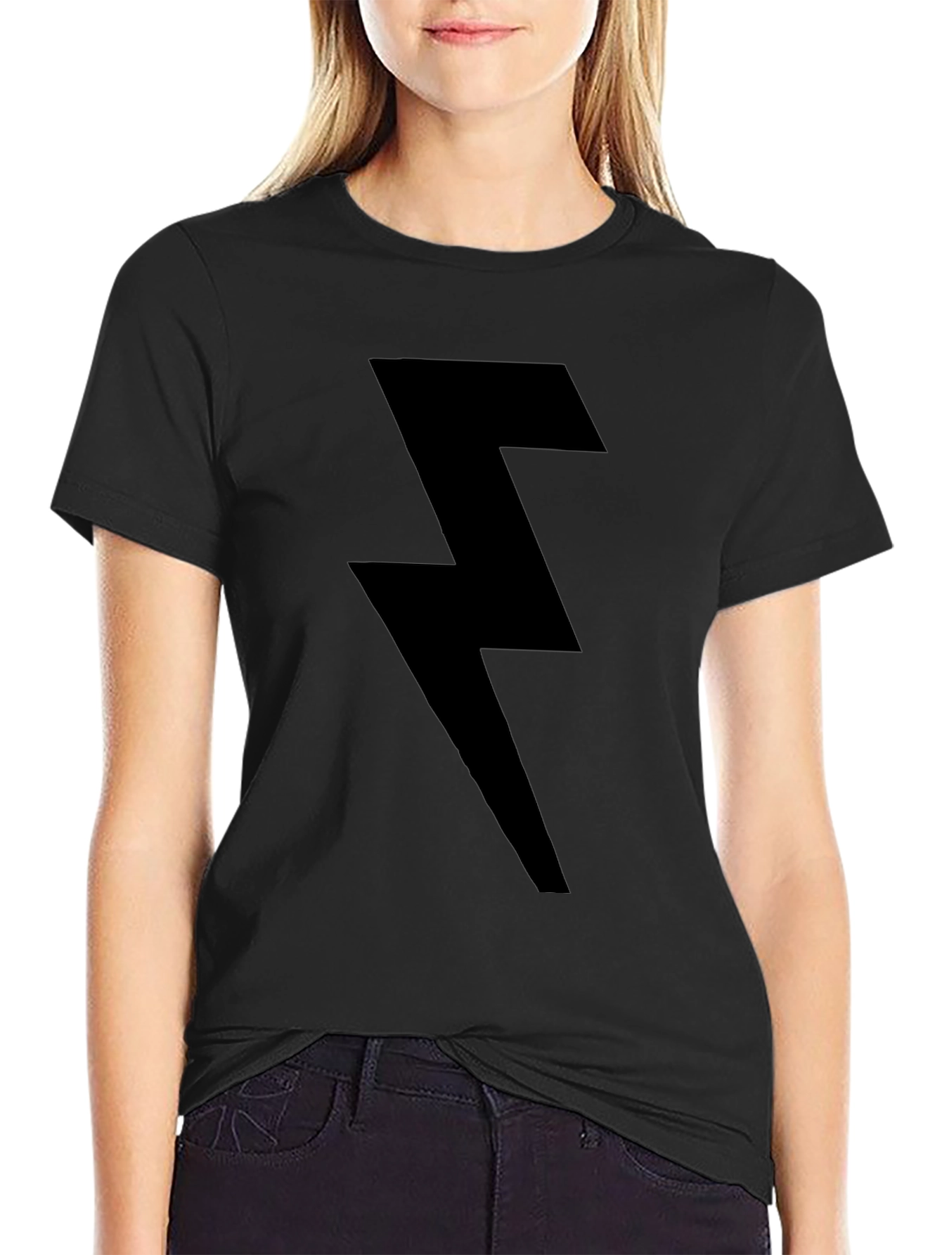 Lightning Bolt Black T-Shirt - Modern Graphic Tee