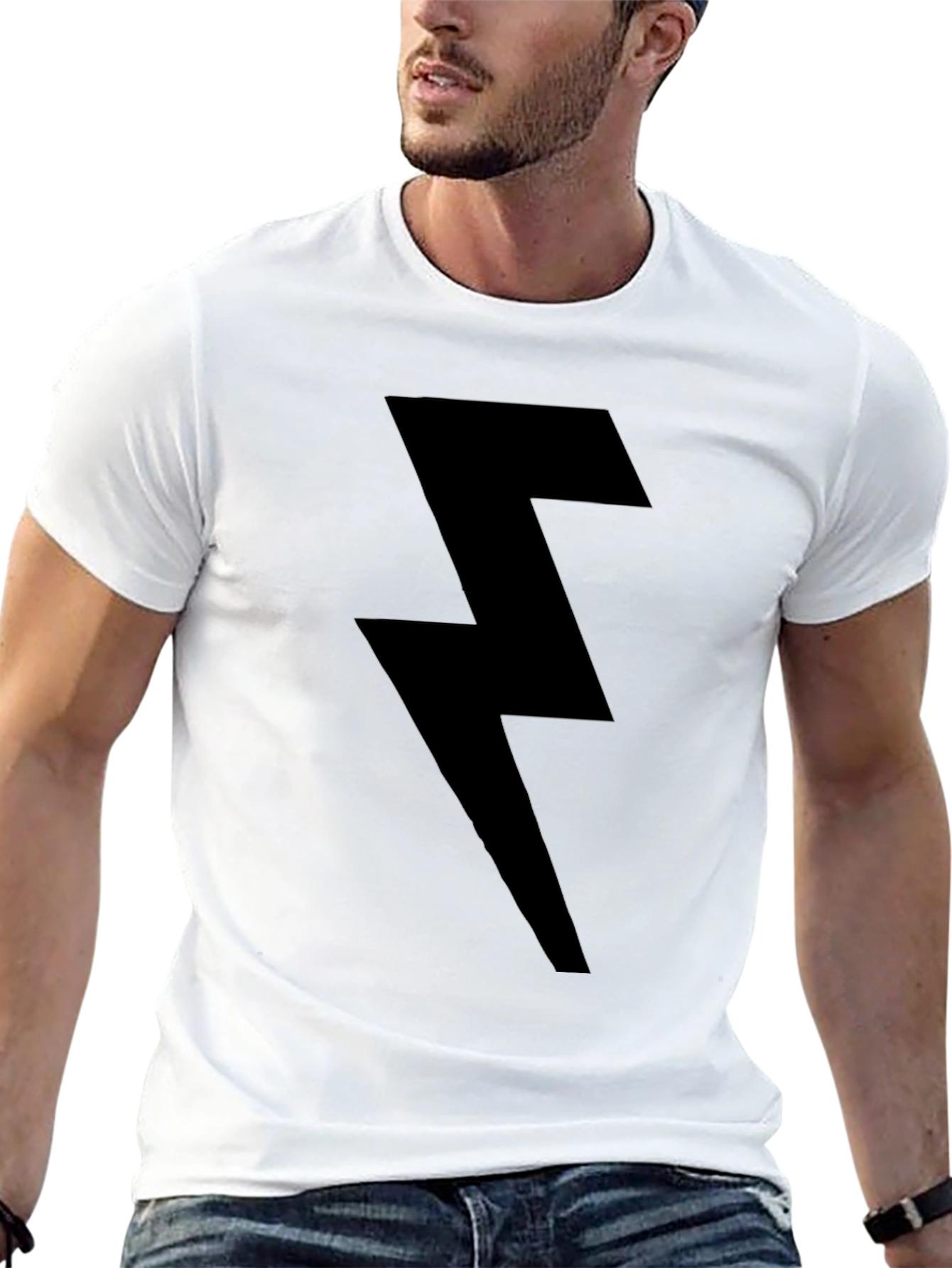 Lightning Bolt Black T-Shirt - Modern Graphic Tee