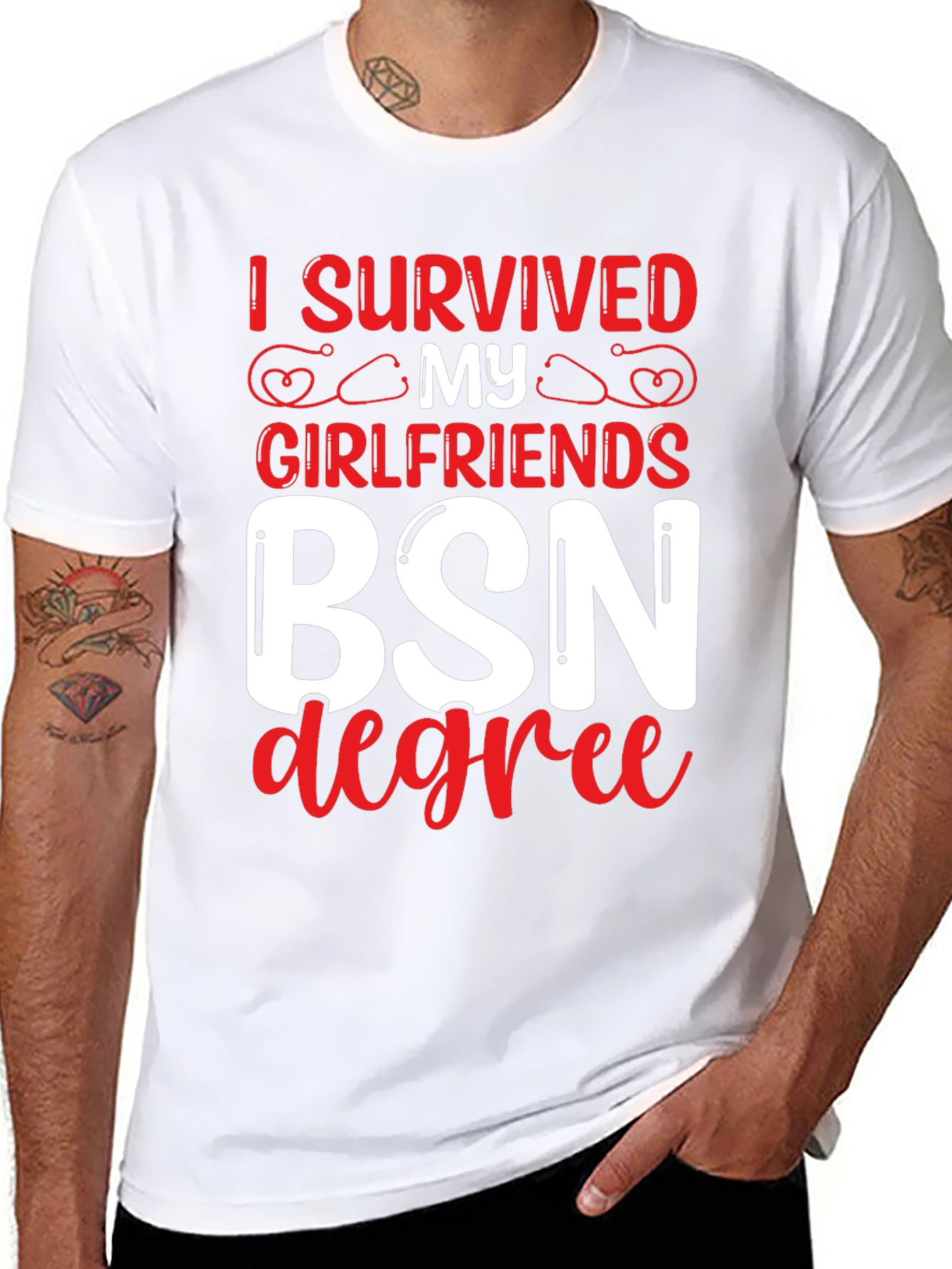 I Survived My Girlfriends BSN Degree Graphic Tee