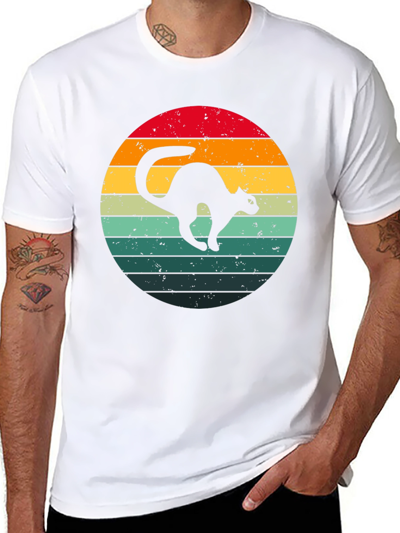 Retro Cat Silhouette T-Shirt