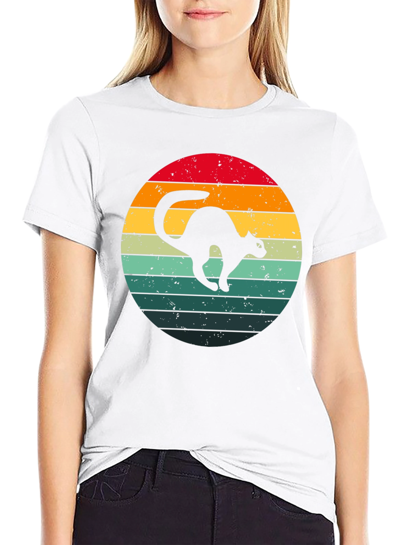 Retro Cat Silhouette T-Shirt