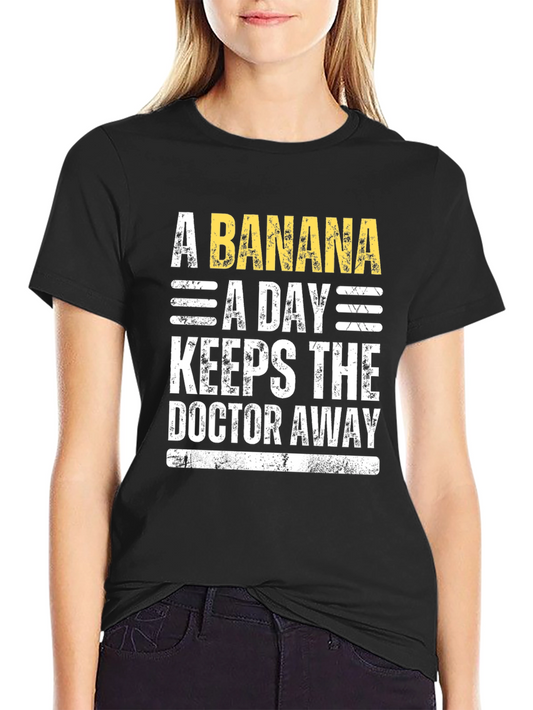 Banana a Day T-Shirt - Novelty Fruit Health Tee