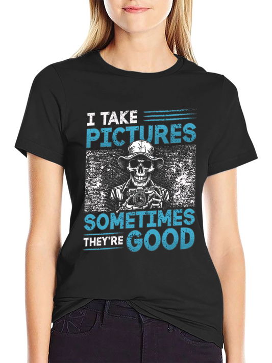 Funny Photographer Skeleton Graphic T-Shirt