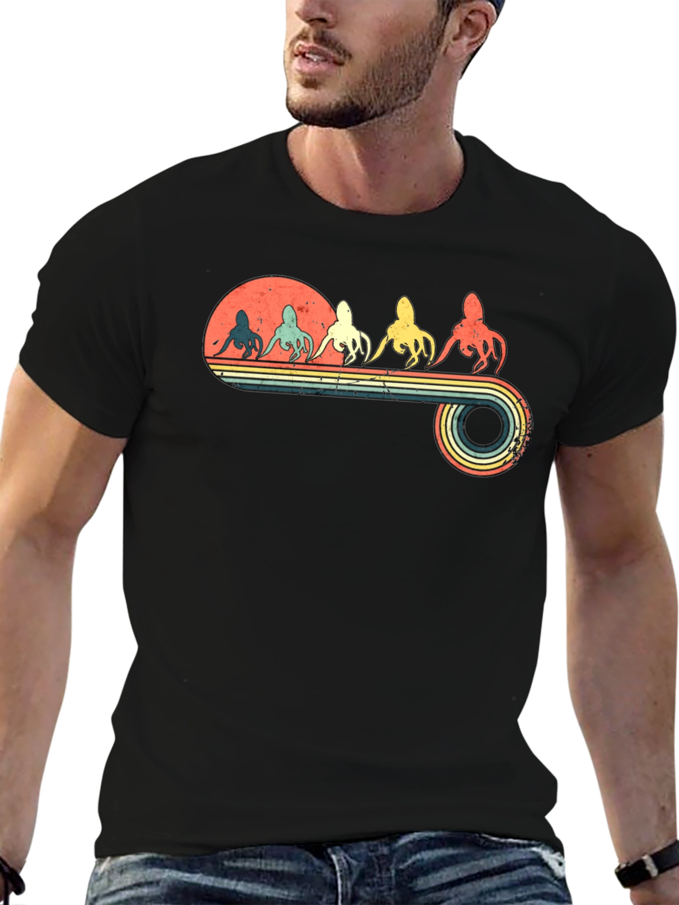 Retro Octopus Graphic T-Shirt