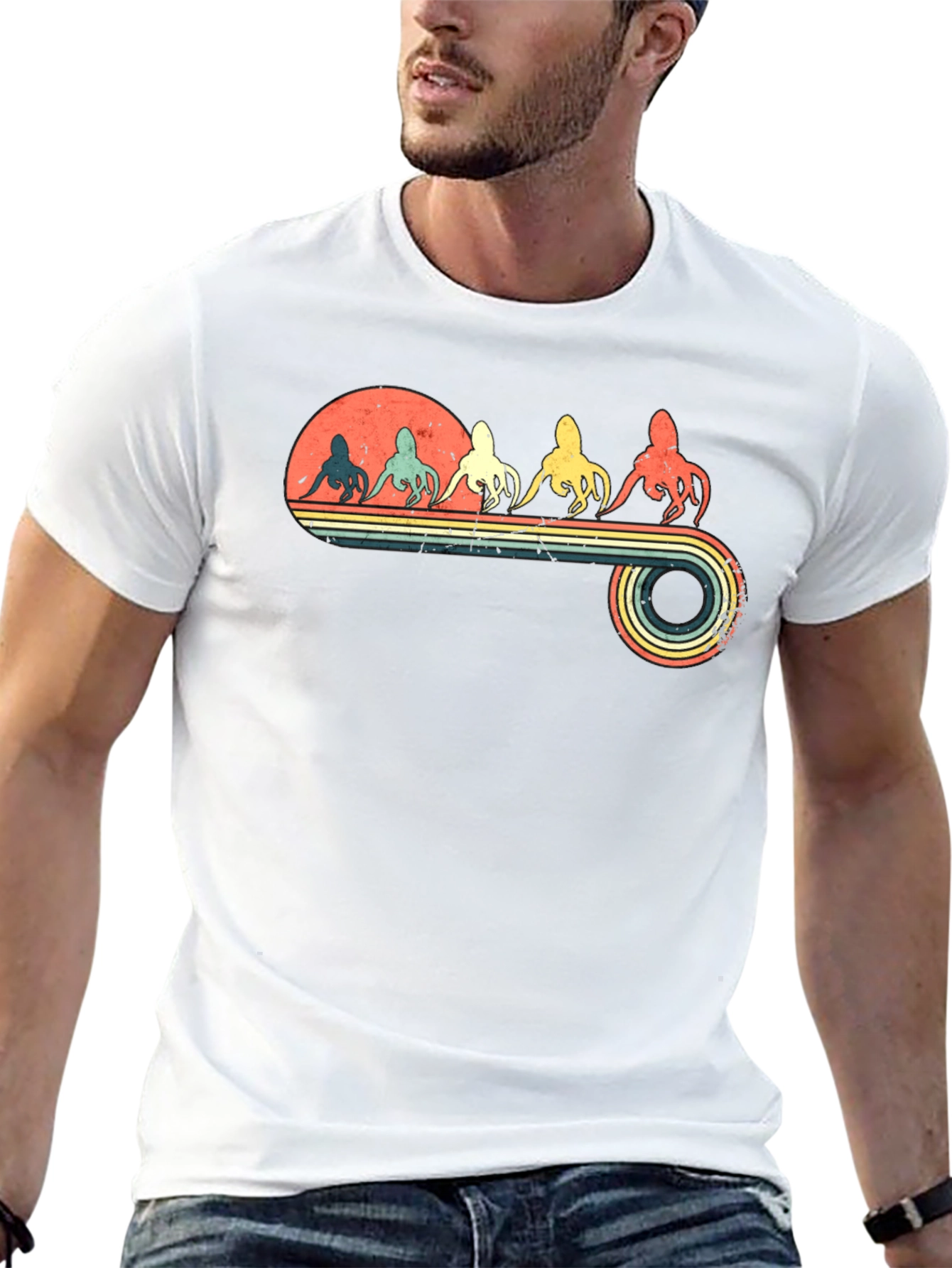Retro Octopus Graphic T-Shirt
