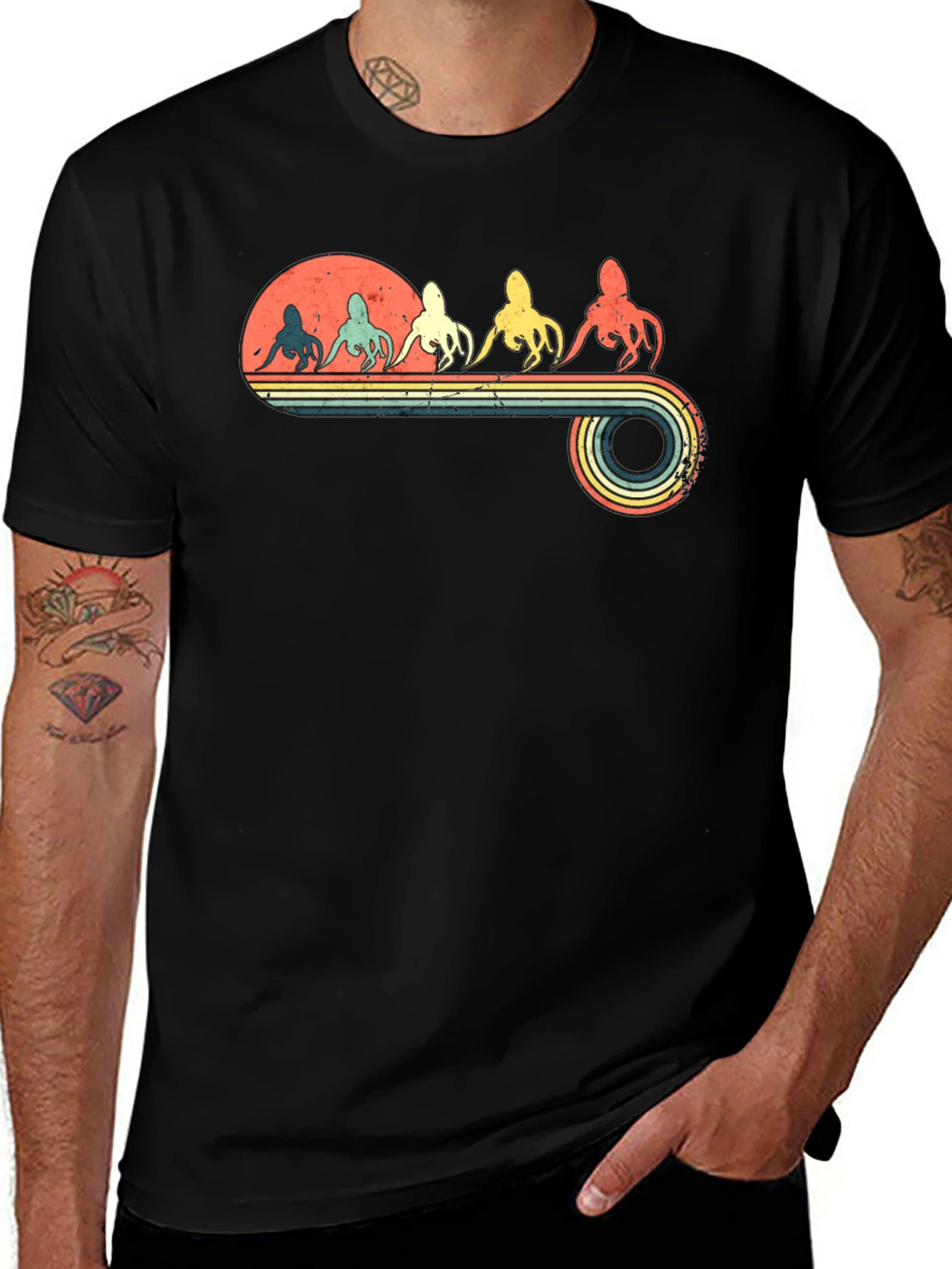 Retro Octopus Graphic T-Shirt