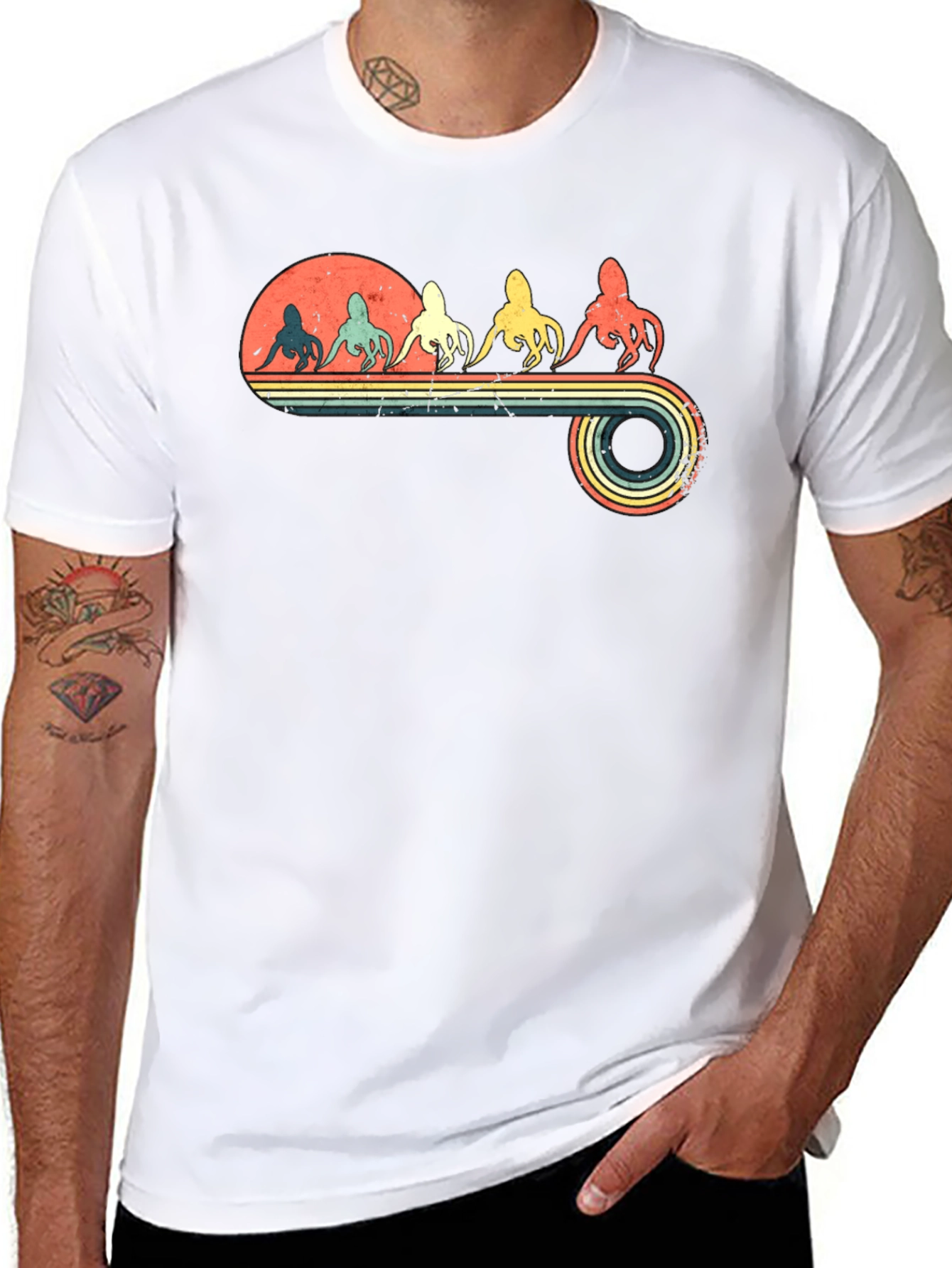 Retro Octopus Graphic T-Shirt