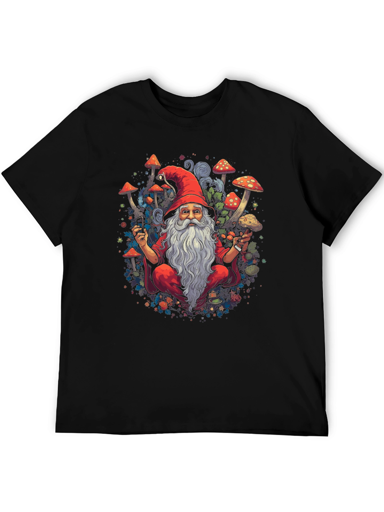 Wizard with Mushrooms Graphic Tee