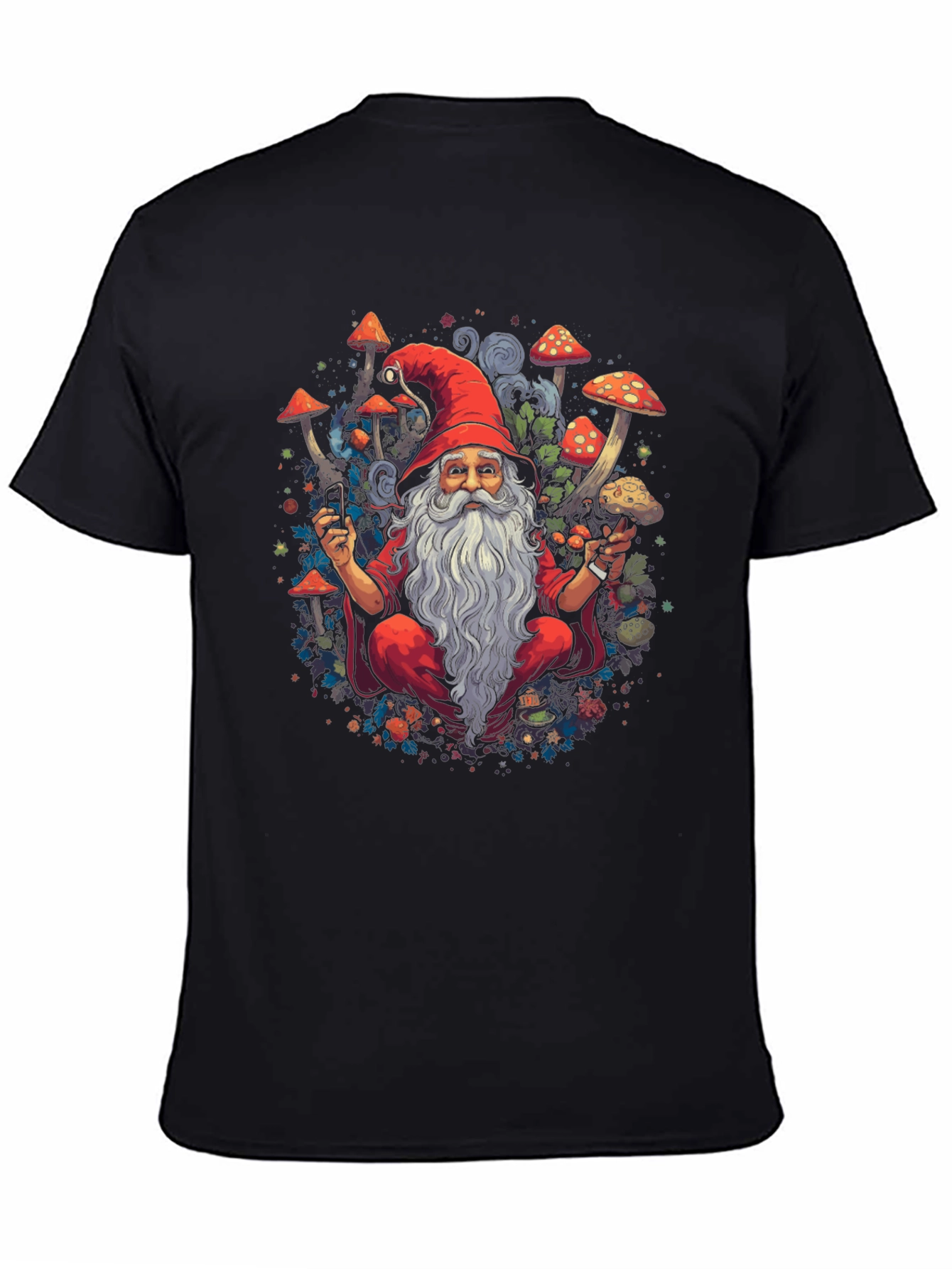 Wizard with Mushrooms Graphic Tee