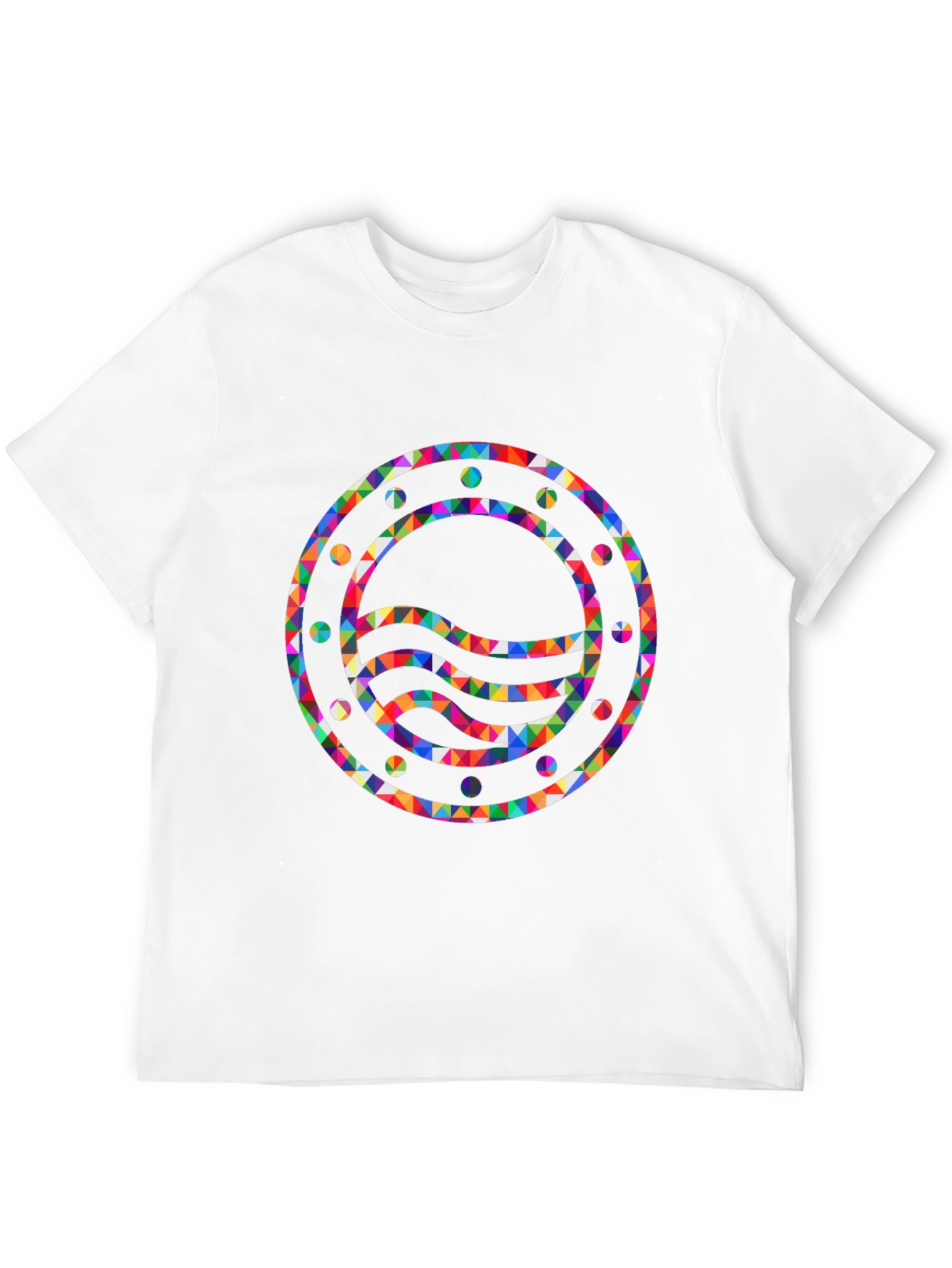 Geometric Waves Graphic Black T-Shirt
