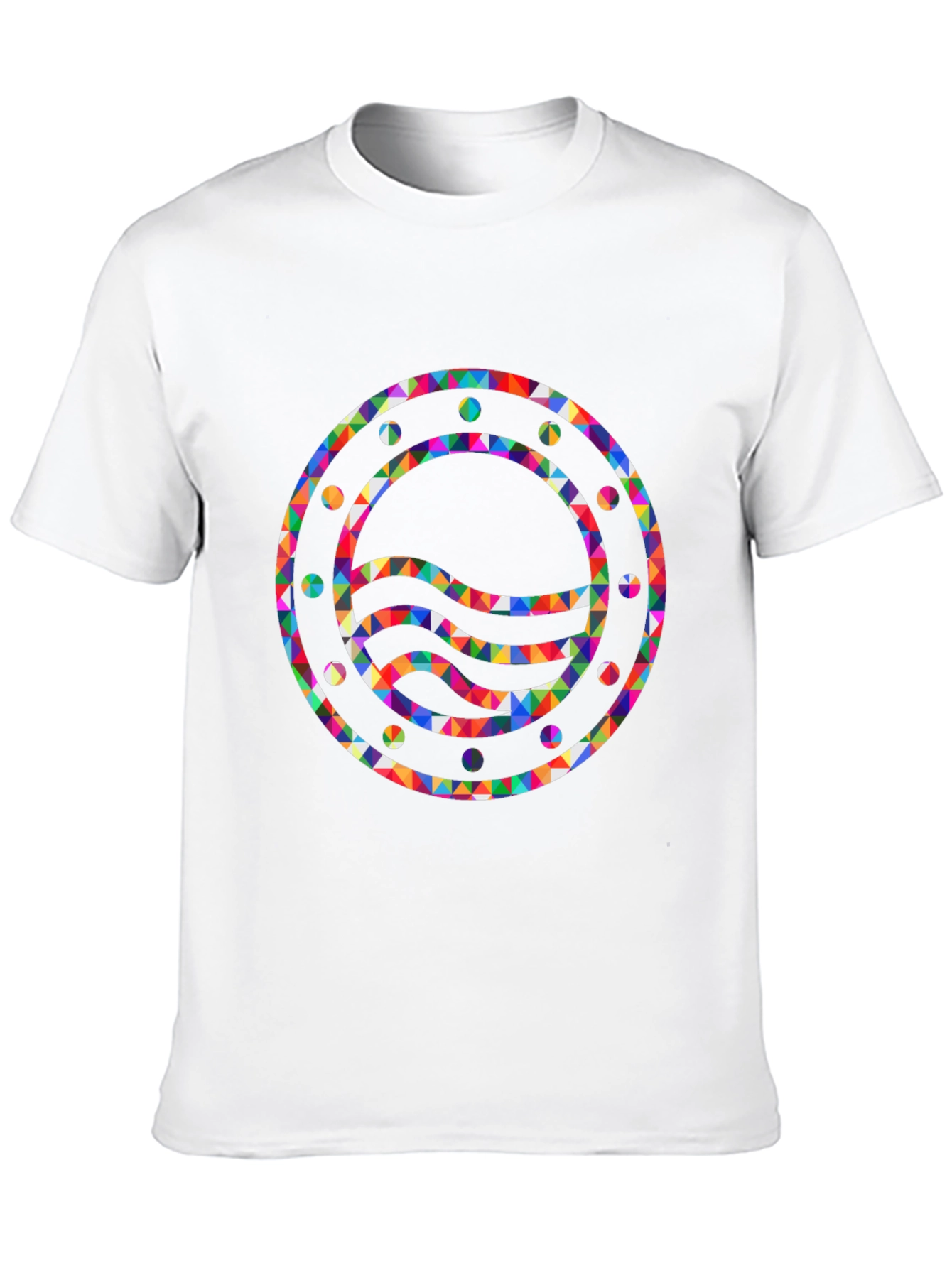 Geometric Waves Graphic Black T-Shirt