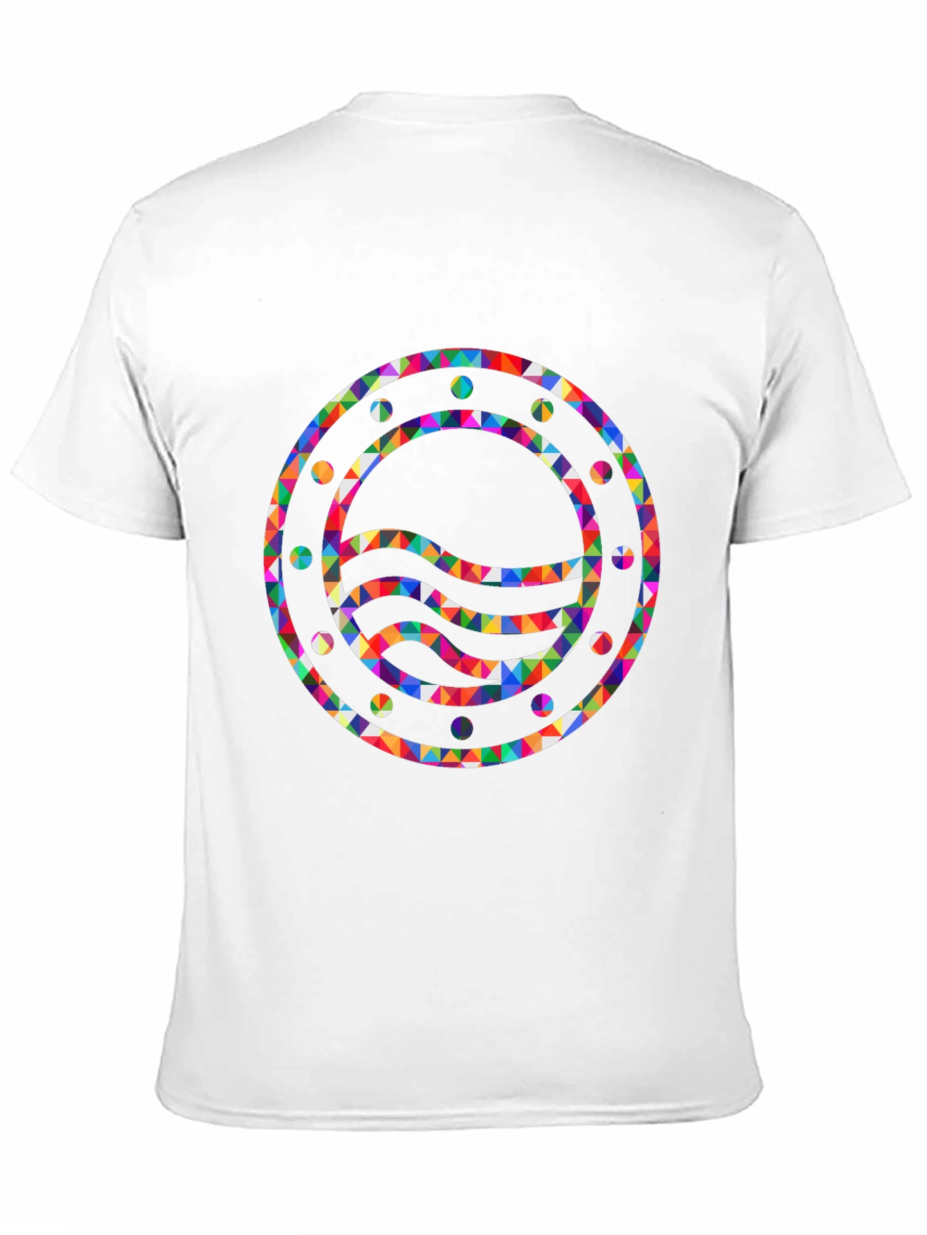 Geometric Waves Graphic Black T-Shirt
