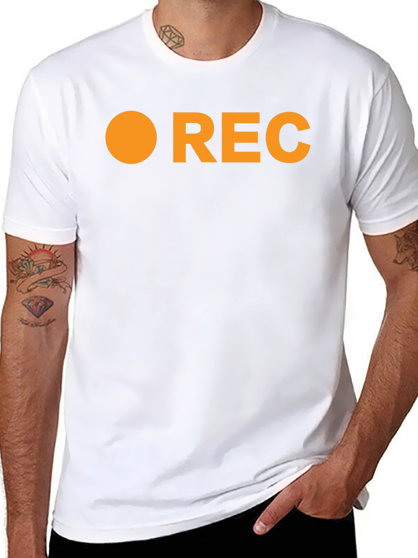 Retro REC T-Shirt - Black Crew Neck Tee