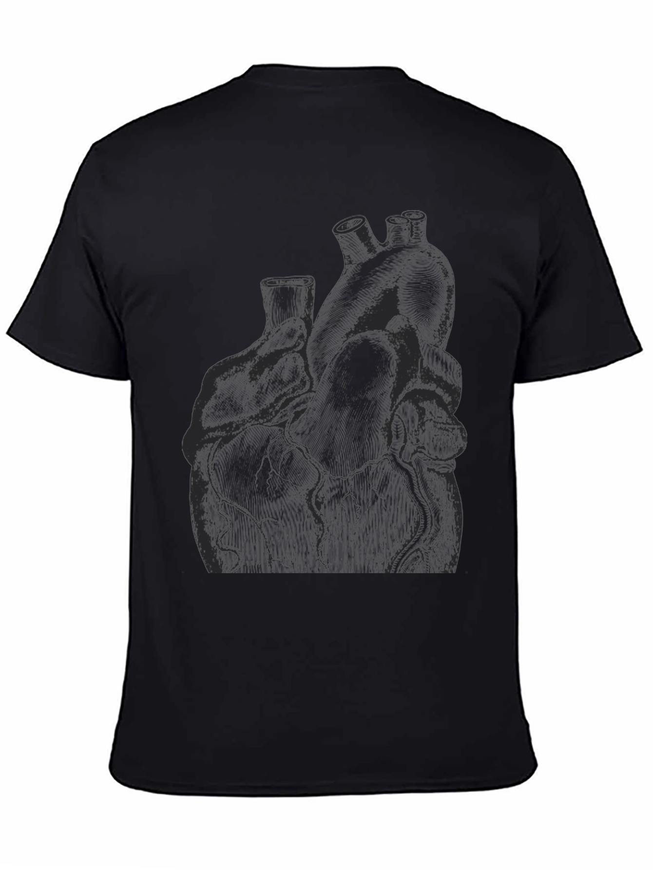 Anatomical Heart Print Black T-Shirt